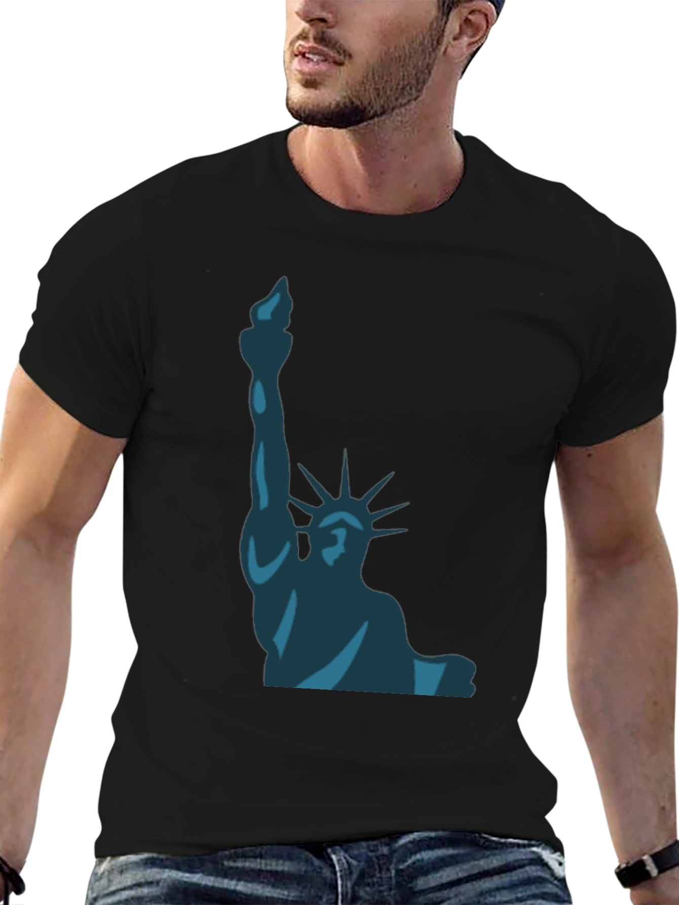 Liberty Graphic Tee - Black Cotton T-Shirt