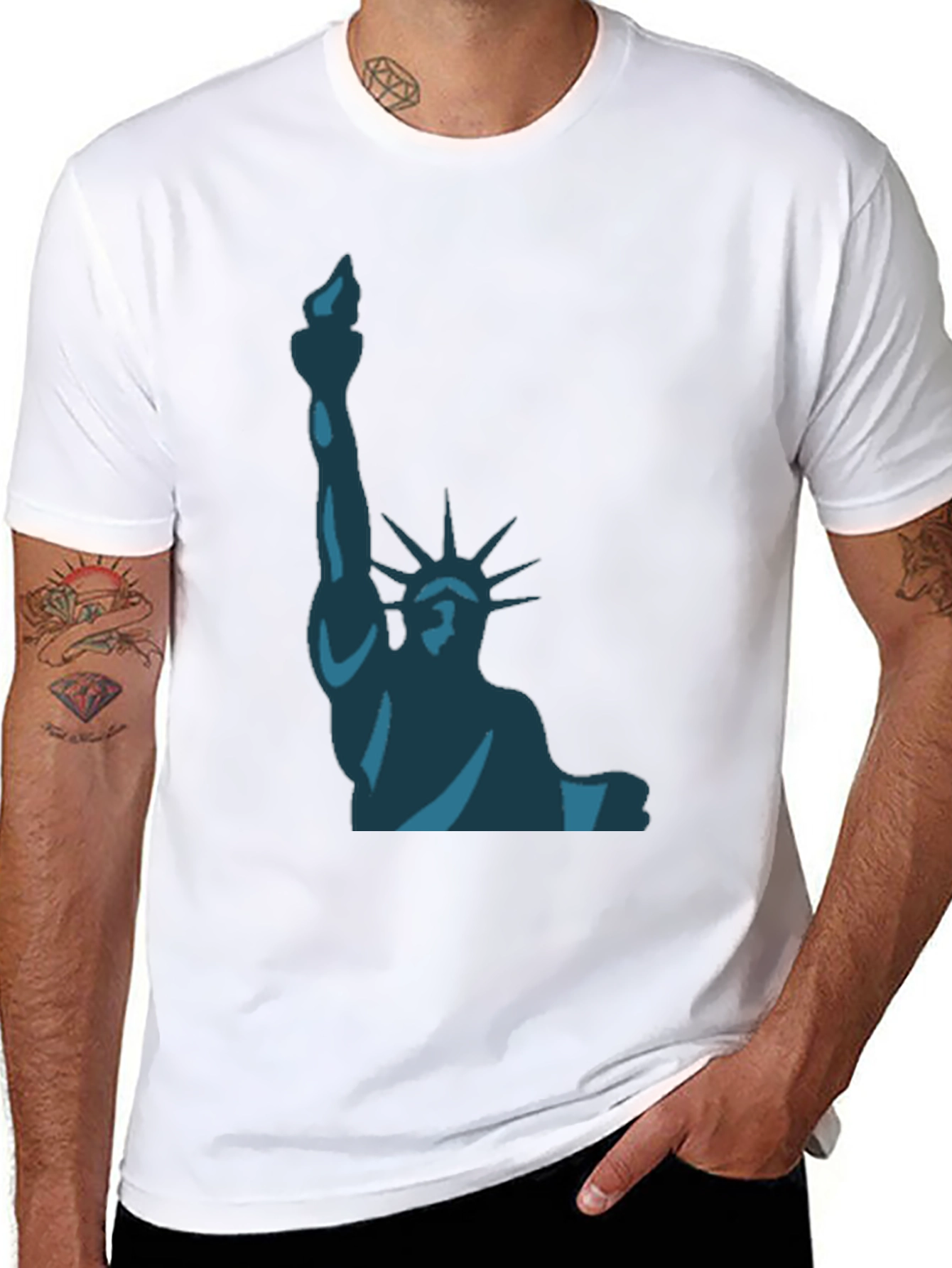 Liberty Graphic Tee - Black Cotton T-Shirt