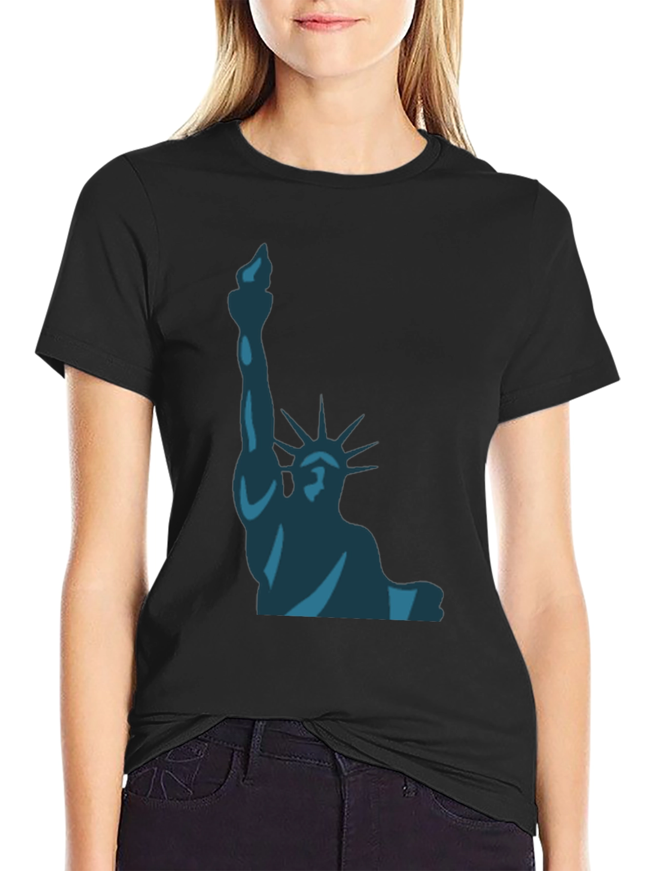 Liberty Graphic Tee - Black Cotton T-Shirt