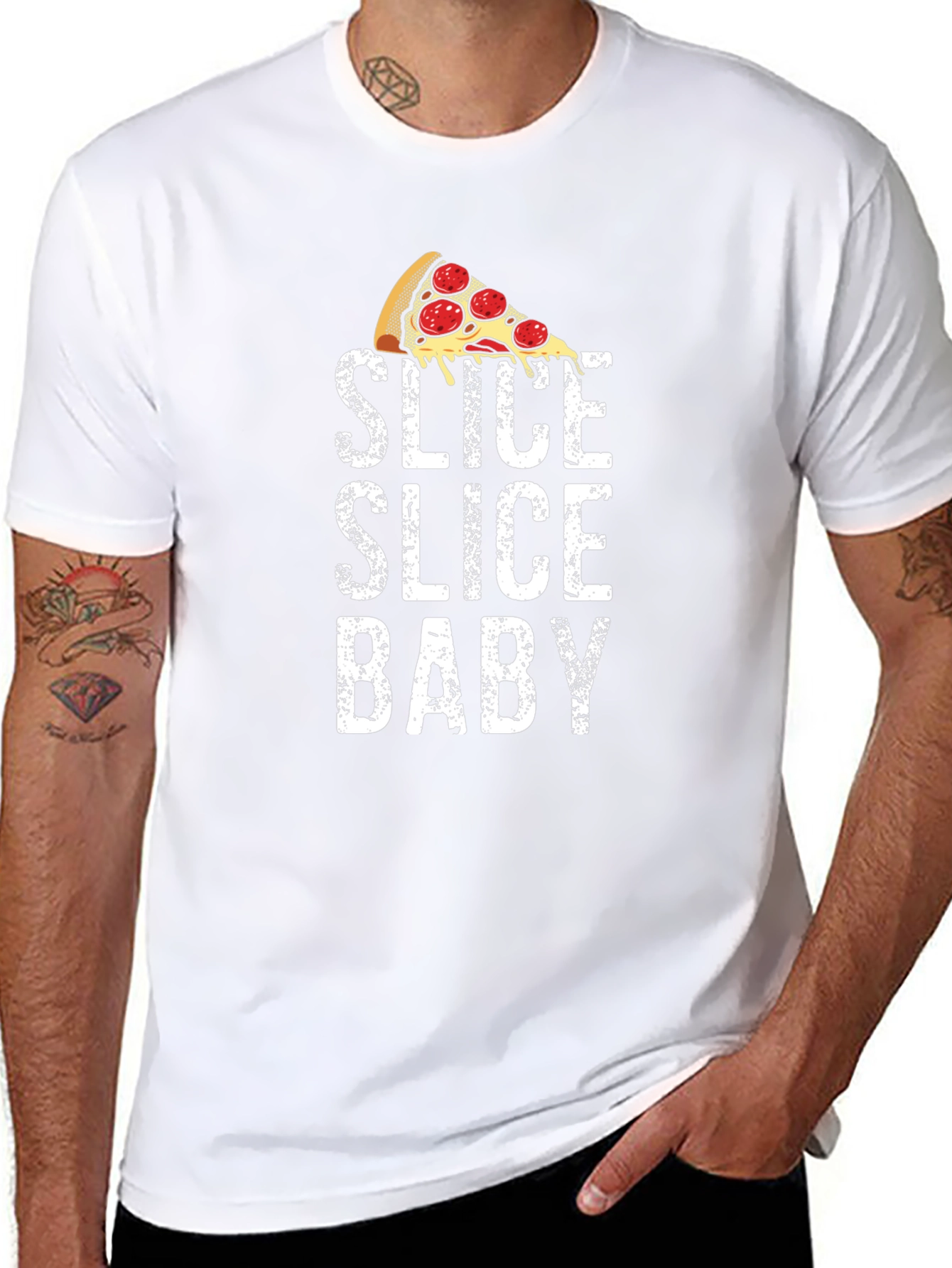Slice Slice Baby Pizza T-Shirt - Funny Food Tee
