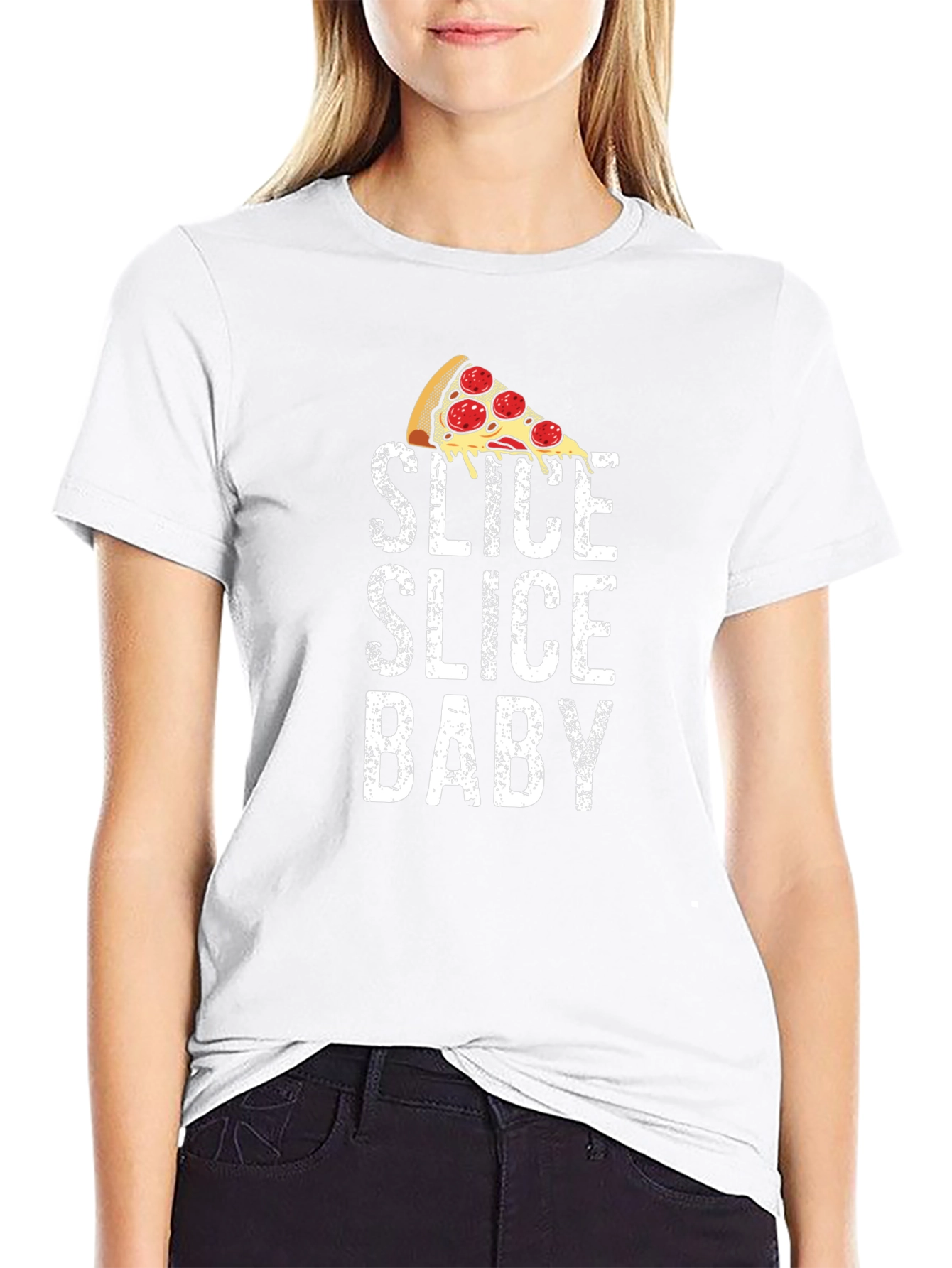 Slice Slice Baby Pizza T-Shirt - Funny Food Tee