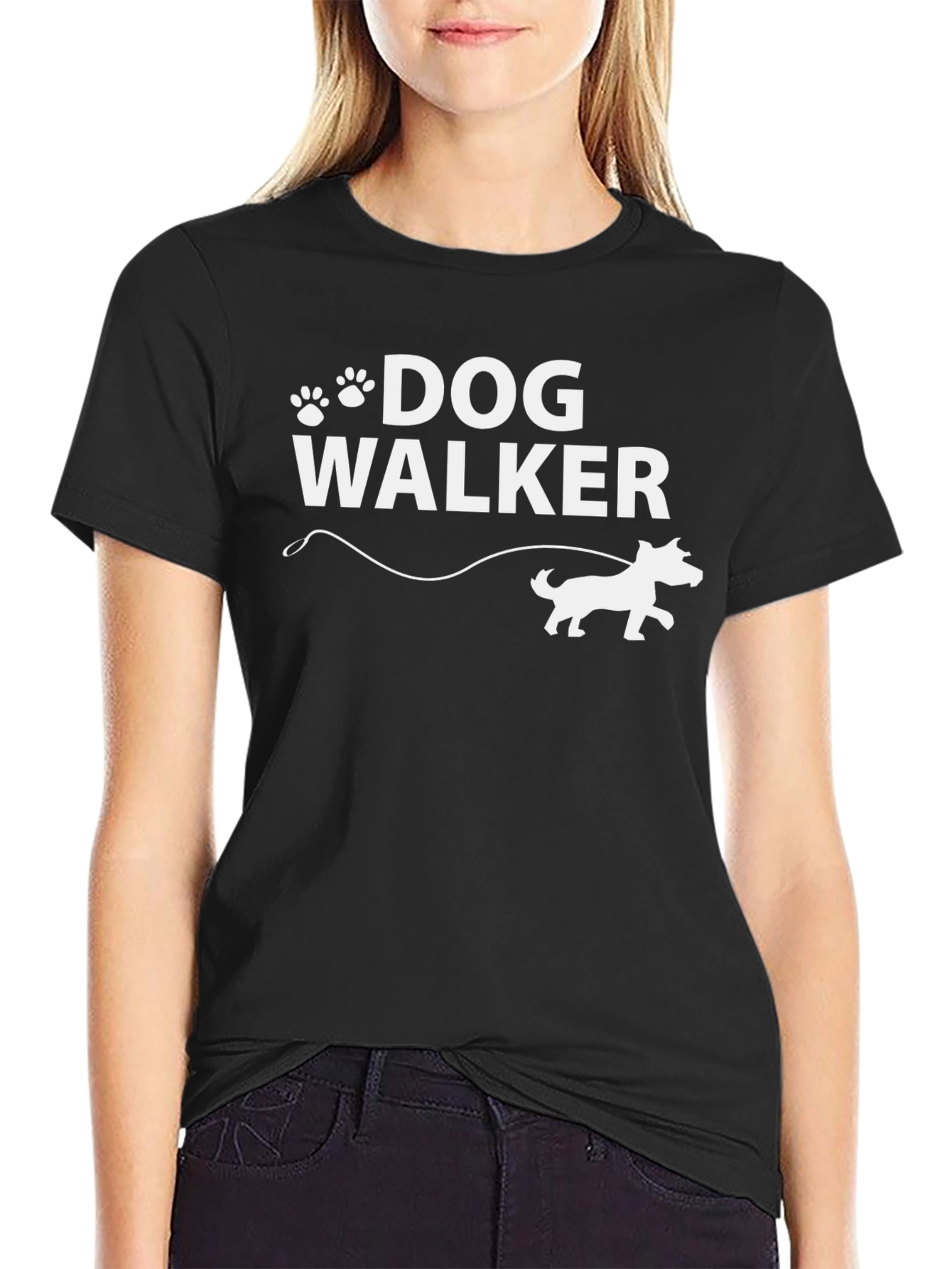 Dog Walker T-Shirt - Paw Print Design