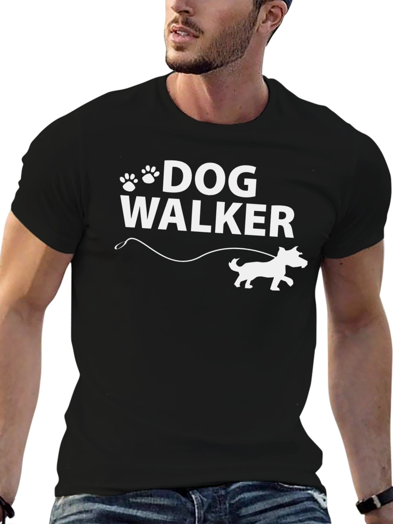 Dog Walker T-Shirt - Paw Print Design