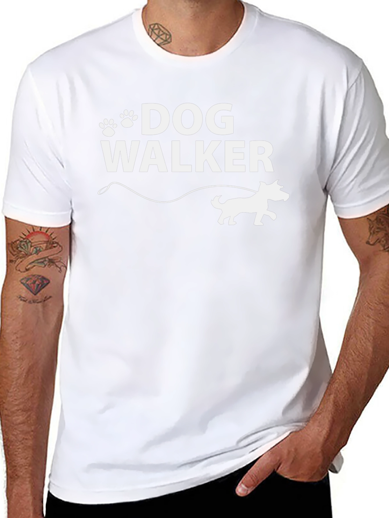 Dog Walker T-Shirt - Paw Print Design