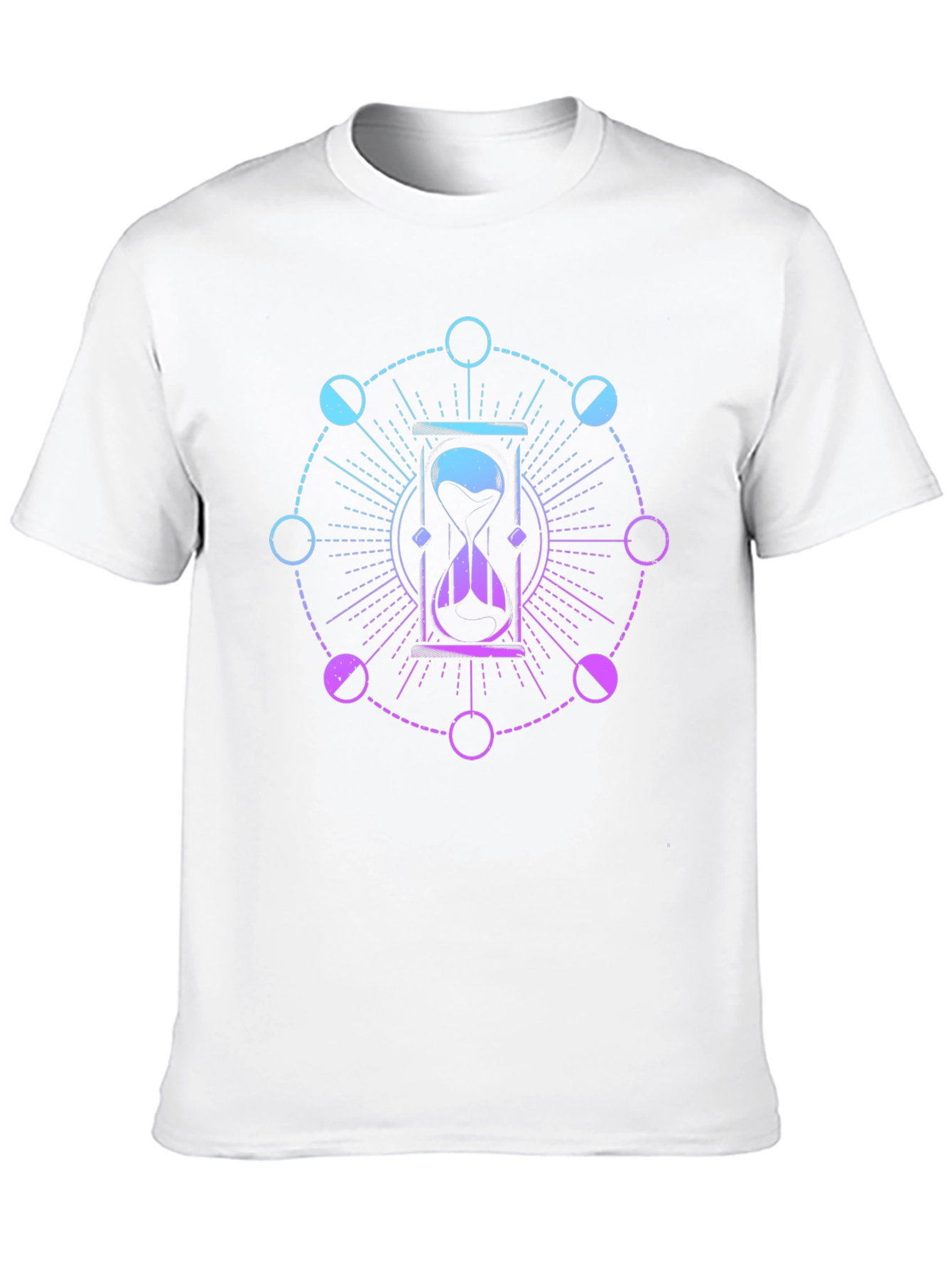 Hourglass and Moon Phases Black T-Shirt