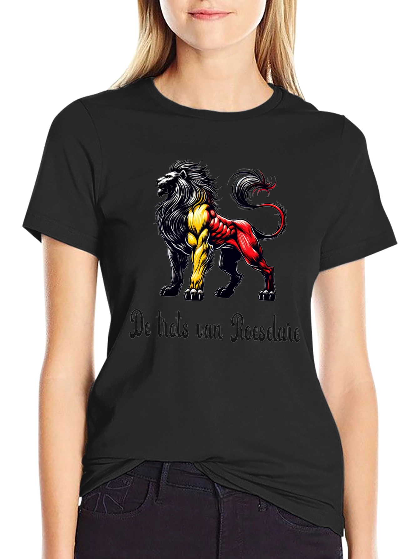 Belgian Lion T-Shirt - Black Bold Design