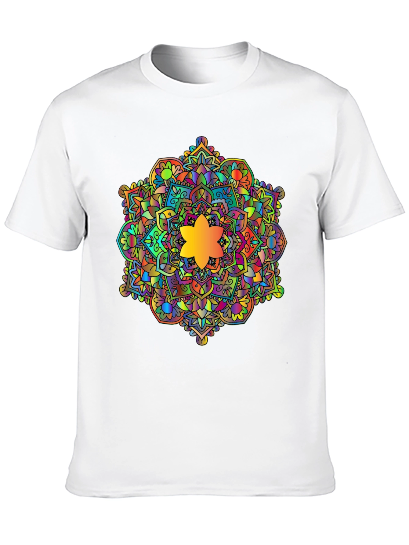 Vibrant Mandala Graphic Black T-Shirt