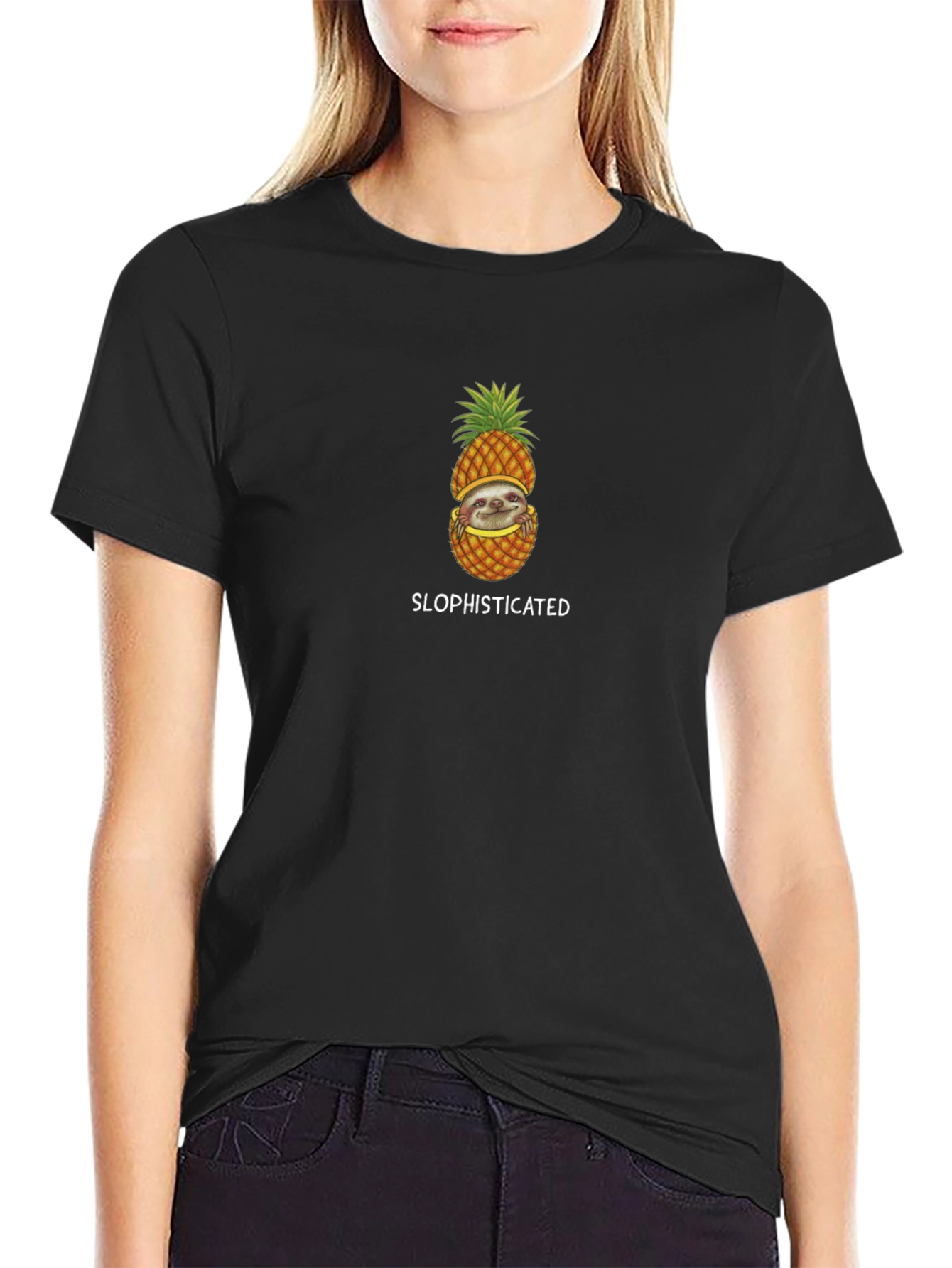 Sloth Pineapple Graphic Tee - Slophisticated Style