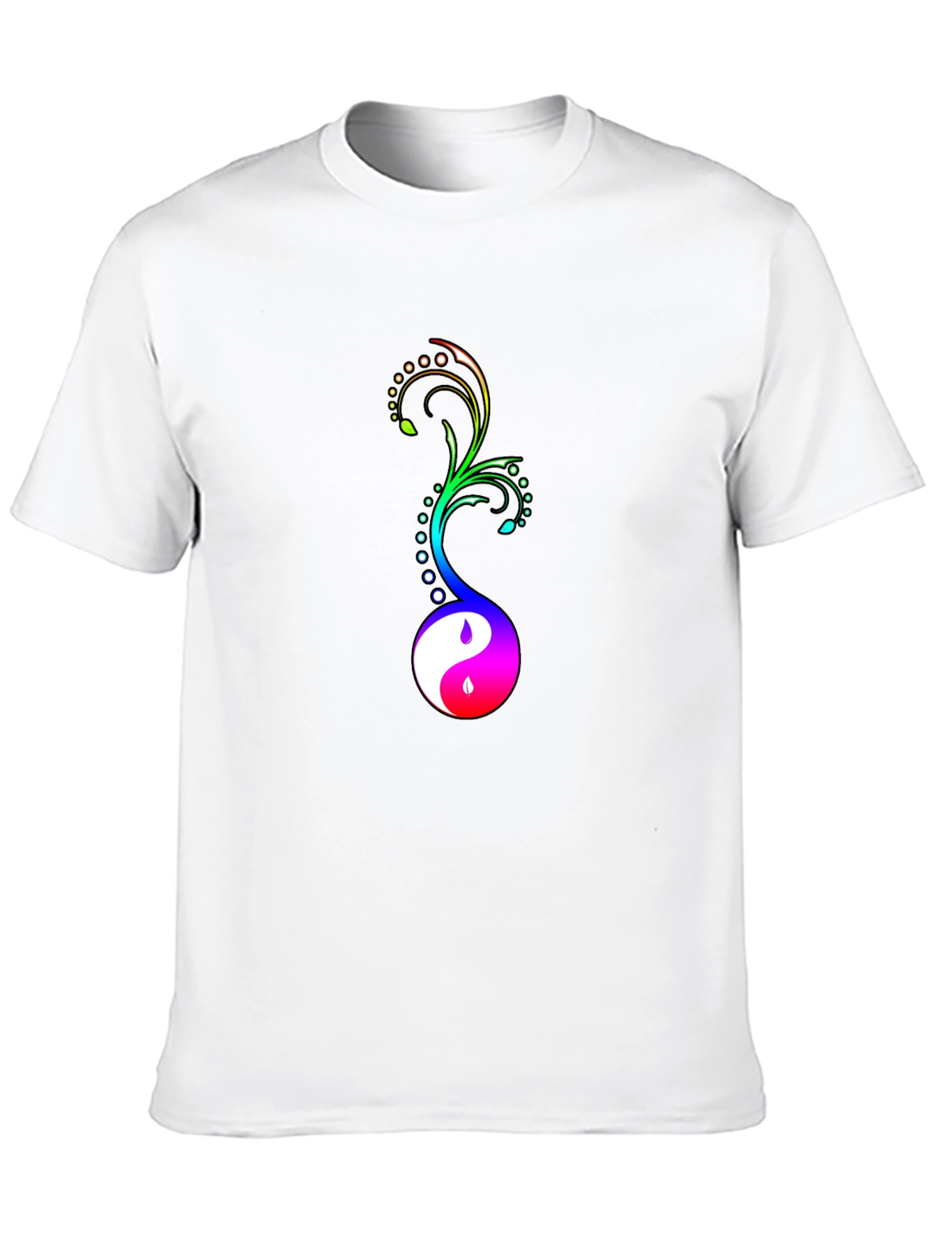 Yin Yang Floral Graphic Tee - Black