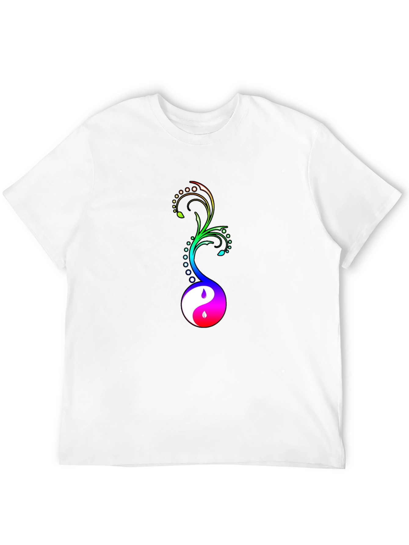 Yin Yang Floral Graphic Tee - Black