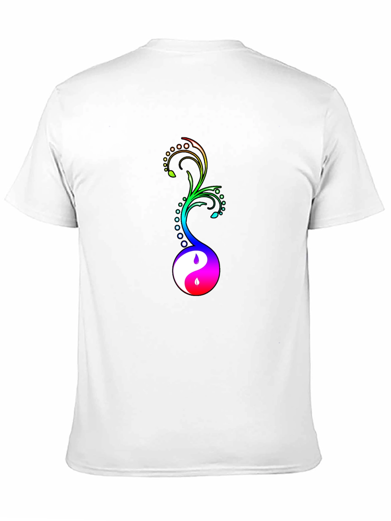 Yin Yang Floral Graphic Tee - Black