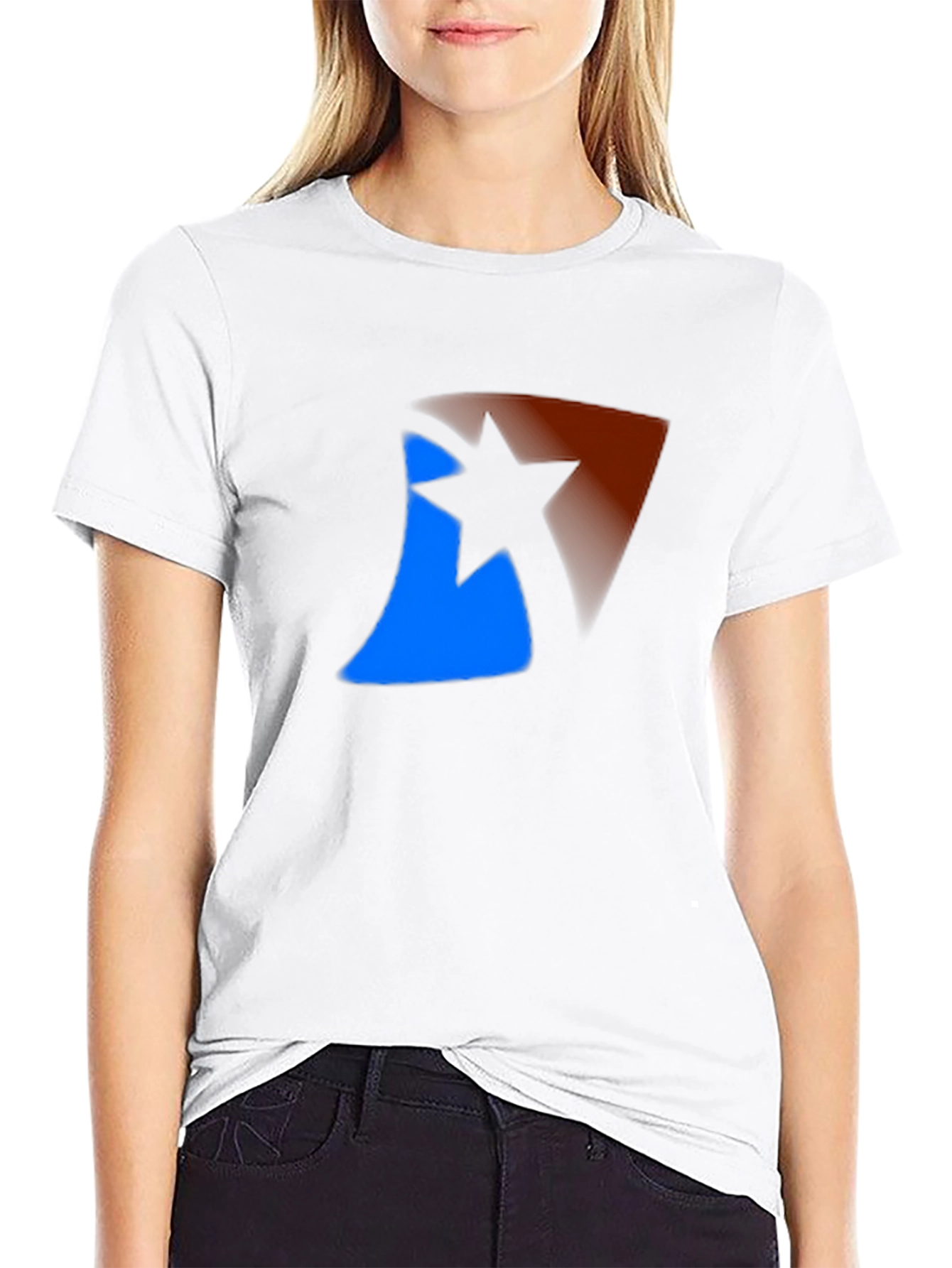 Abstract Star Graphic Black T-Shirt