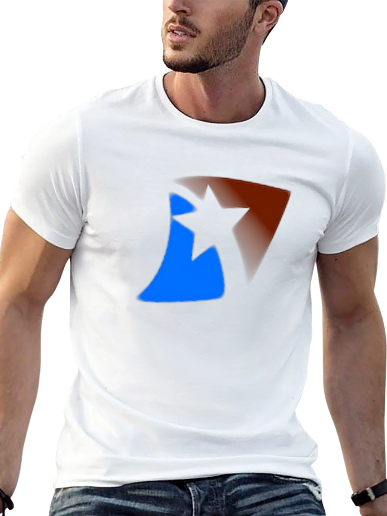Abstract Star Graphic Black T-Shirt
