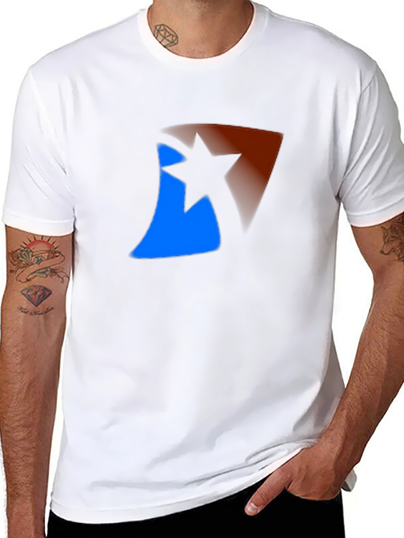 Abstract Star Graphic Black T-Shirt