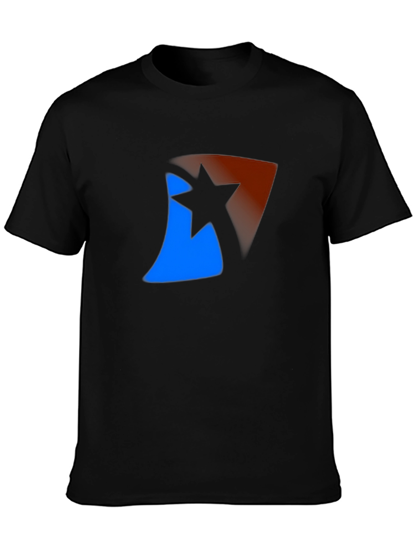 Abstract Star Graphic Black T-Shirt