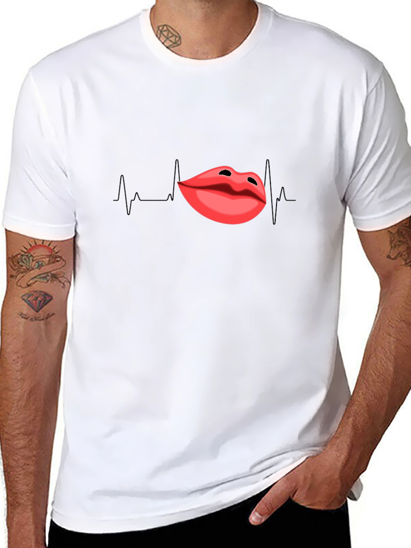 Lip Pulse Black T-Shirt - Express Your Passion!