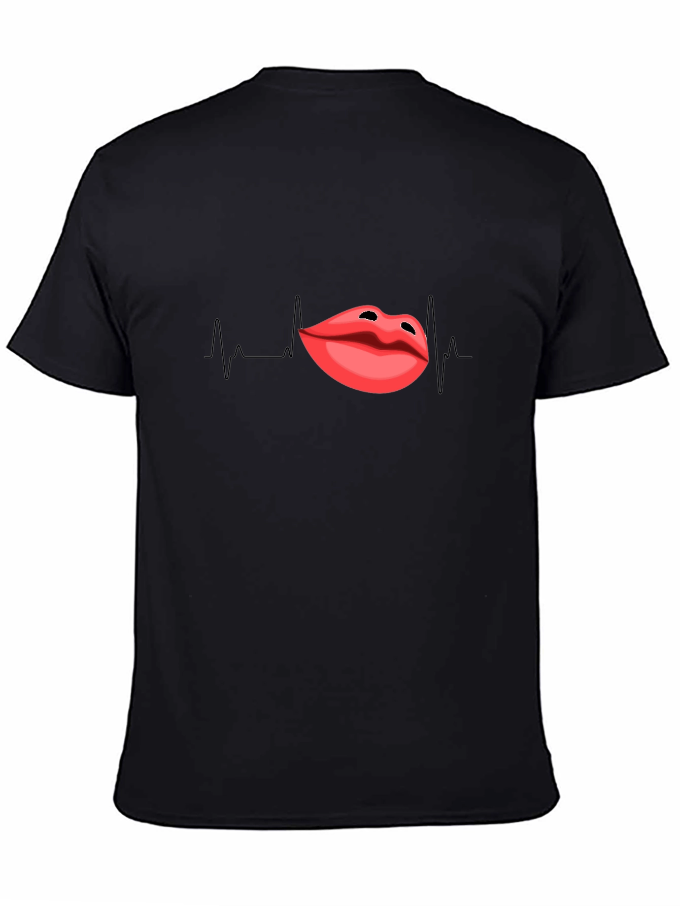 Lip Pulse Black T-Shirt - Express Your Passion!