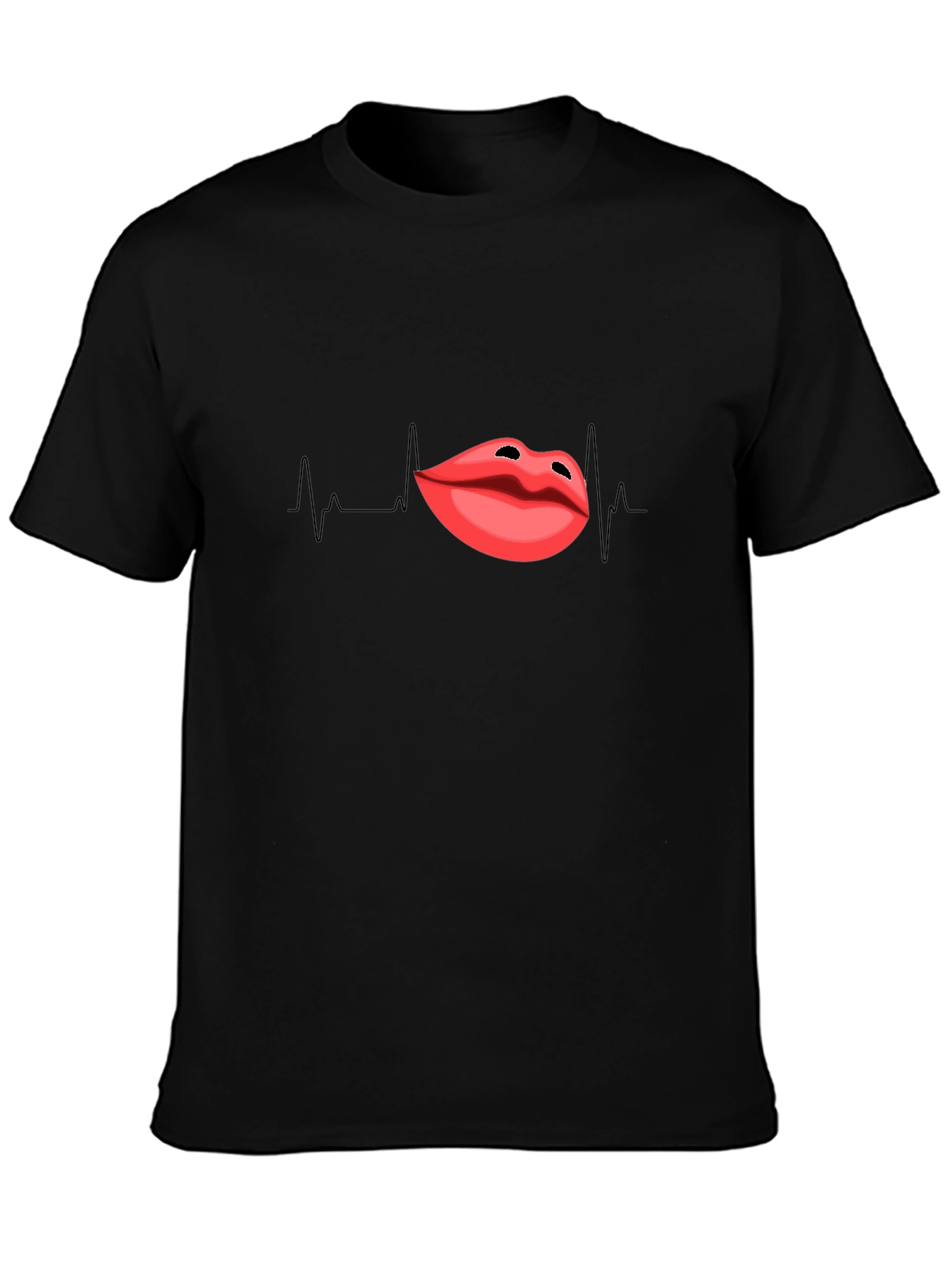 Lip Pulse Black T-Shirt - Express Your Passion!
