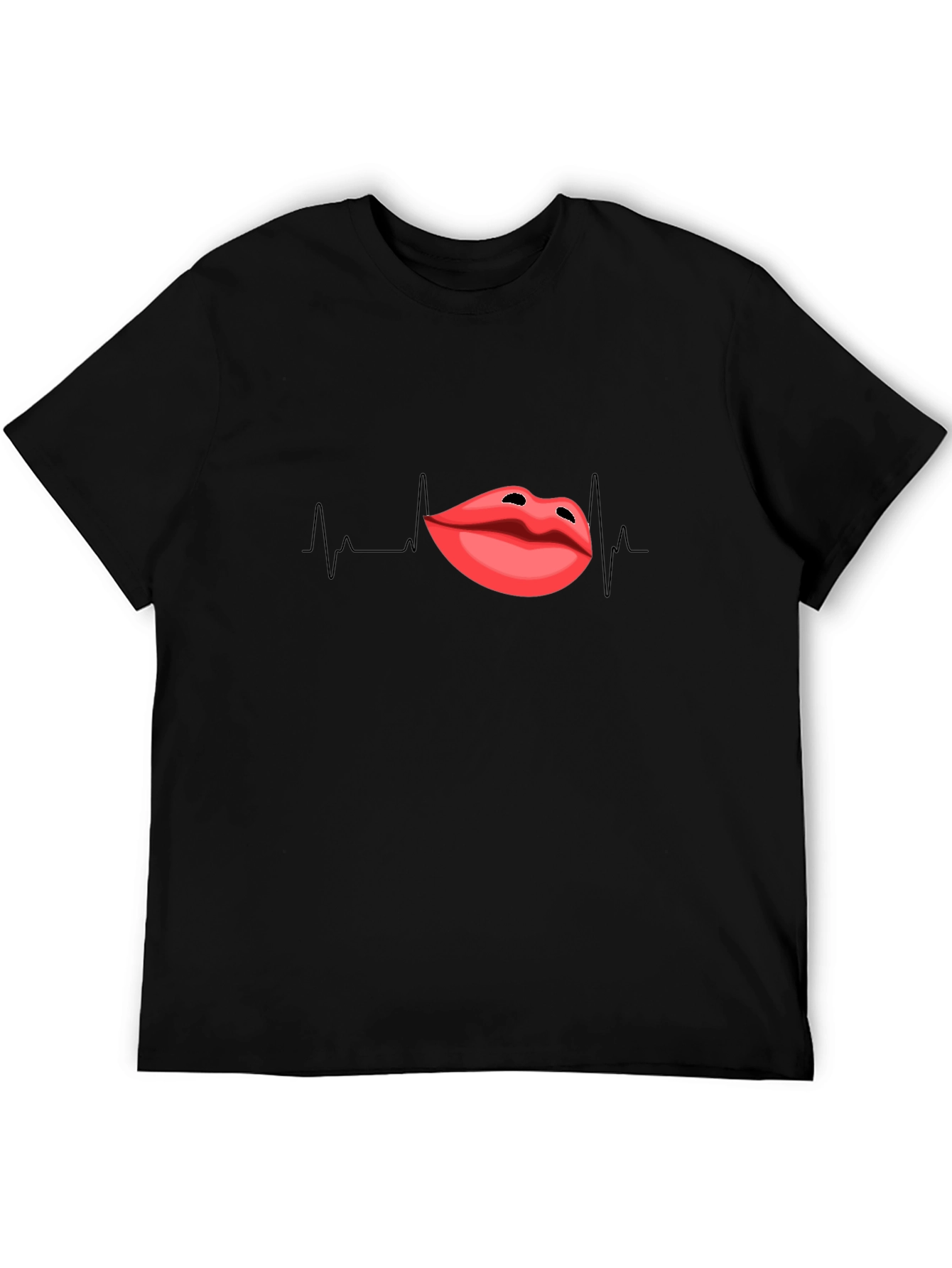 Lip Pulse Black T-Shirt - Express Your Passion!