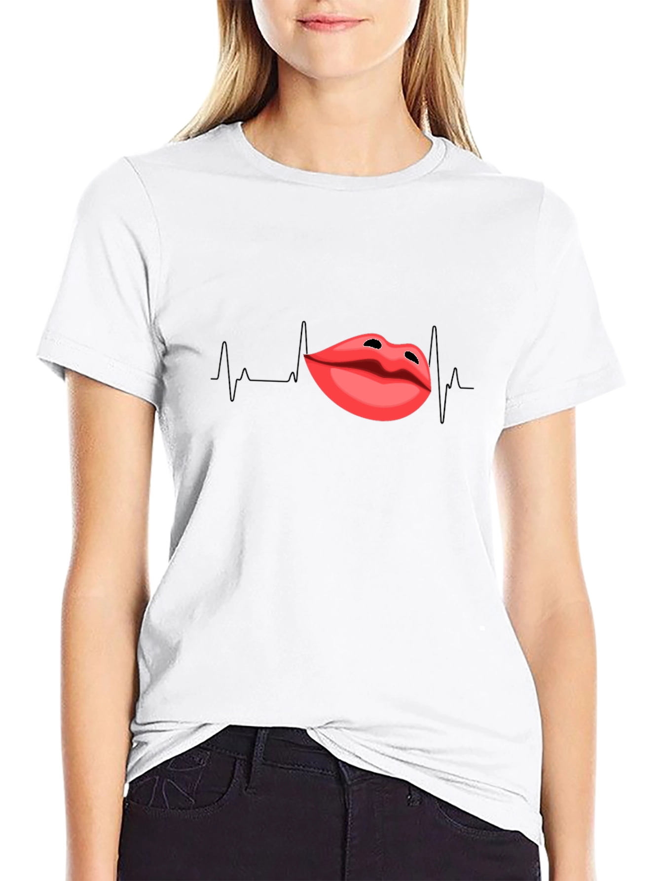 Lip Pulse Black T-Shirt - Express Your Passion!