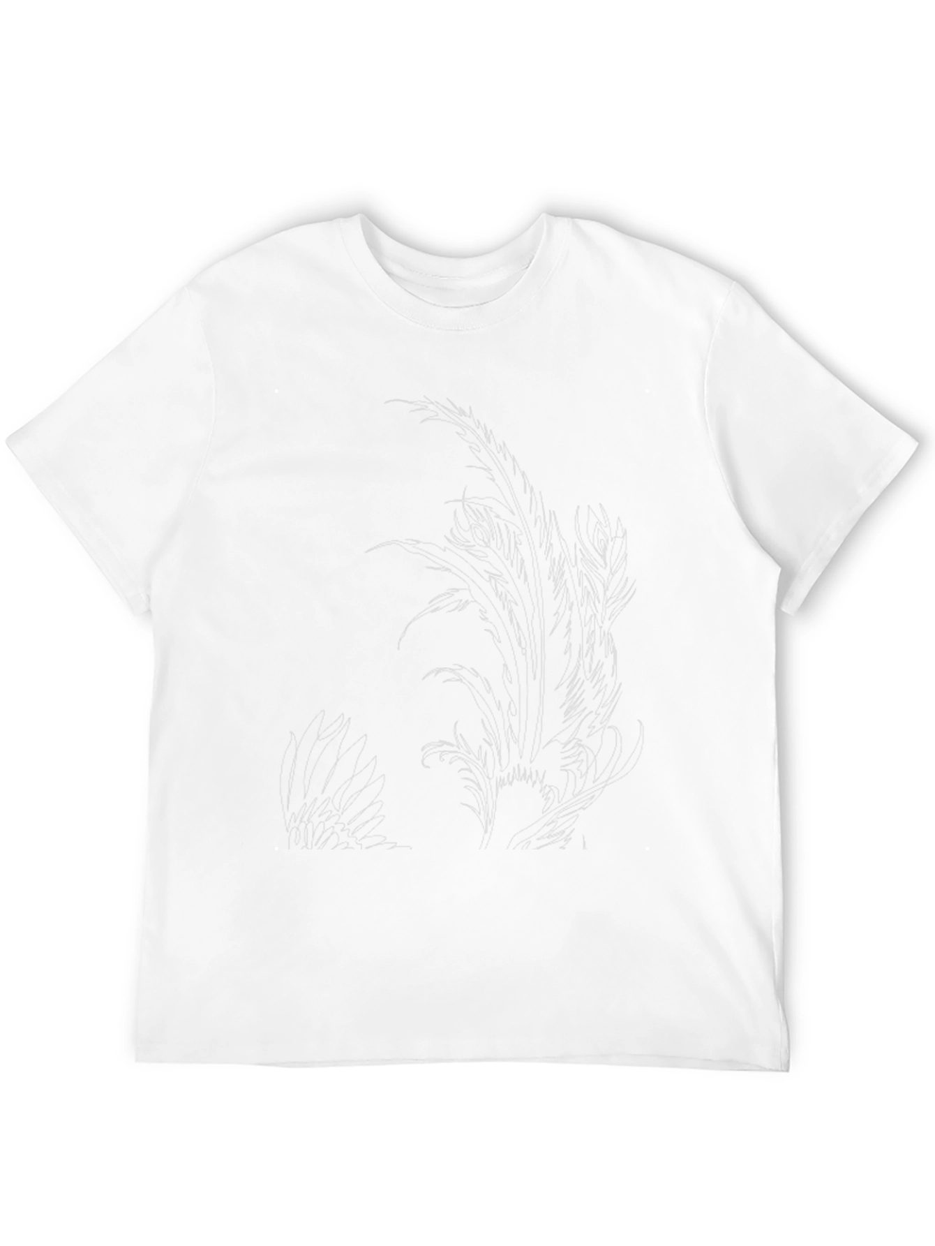 Mens Black Graphic Tee - Feather Design