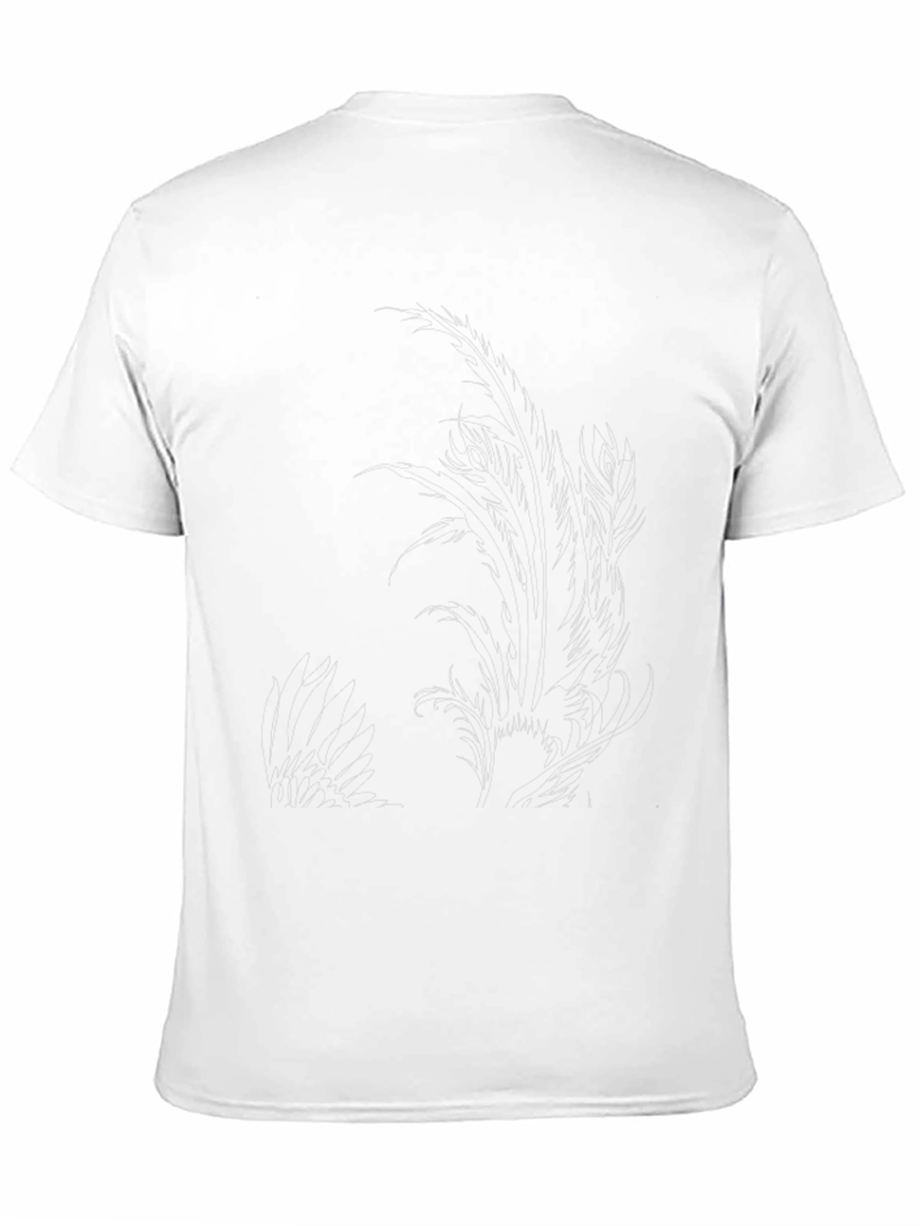 Mens Black Graphic Tee - Feather Design