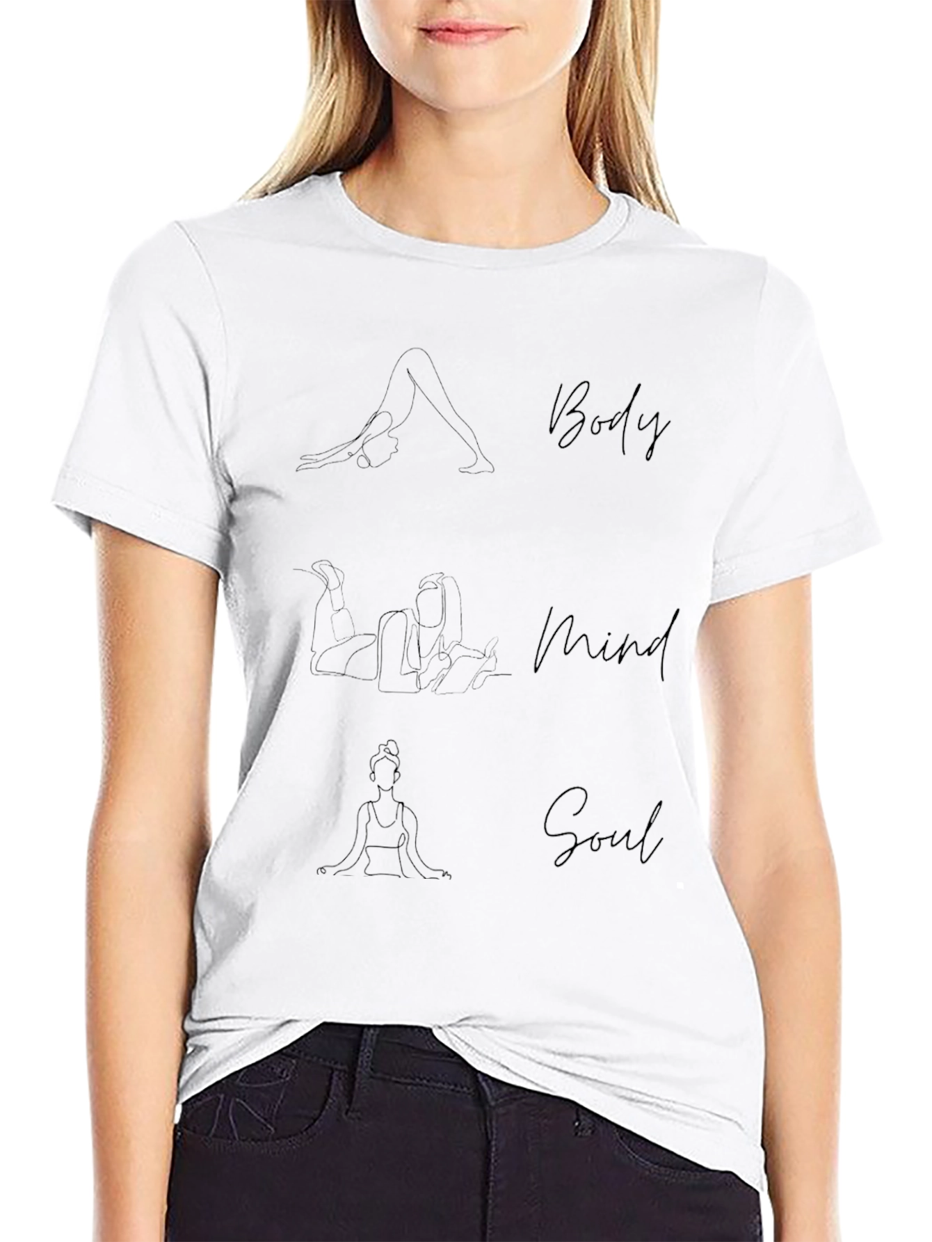 Body Mind Soul Yoga Graphic Tee - Black