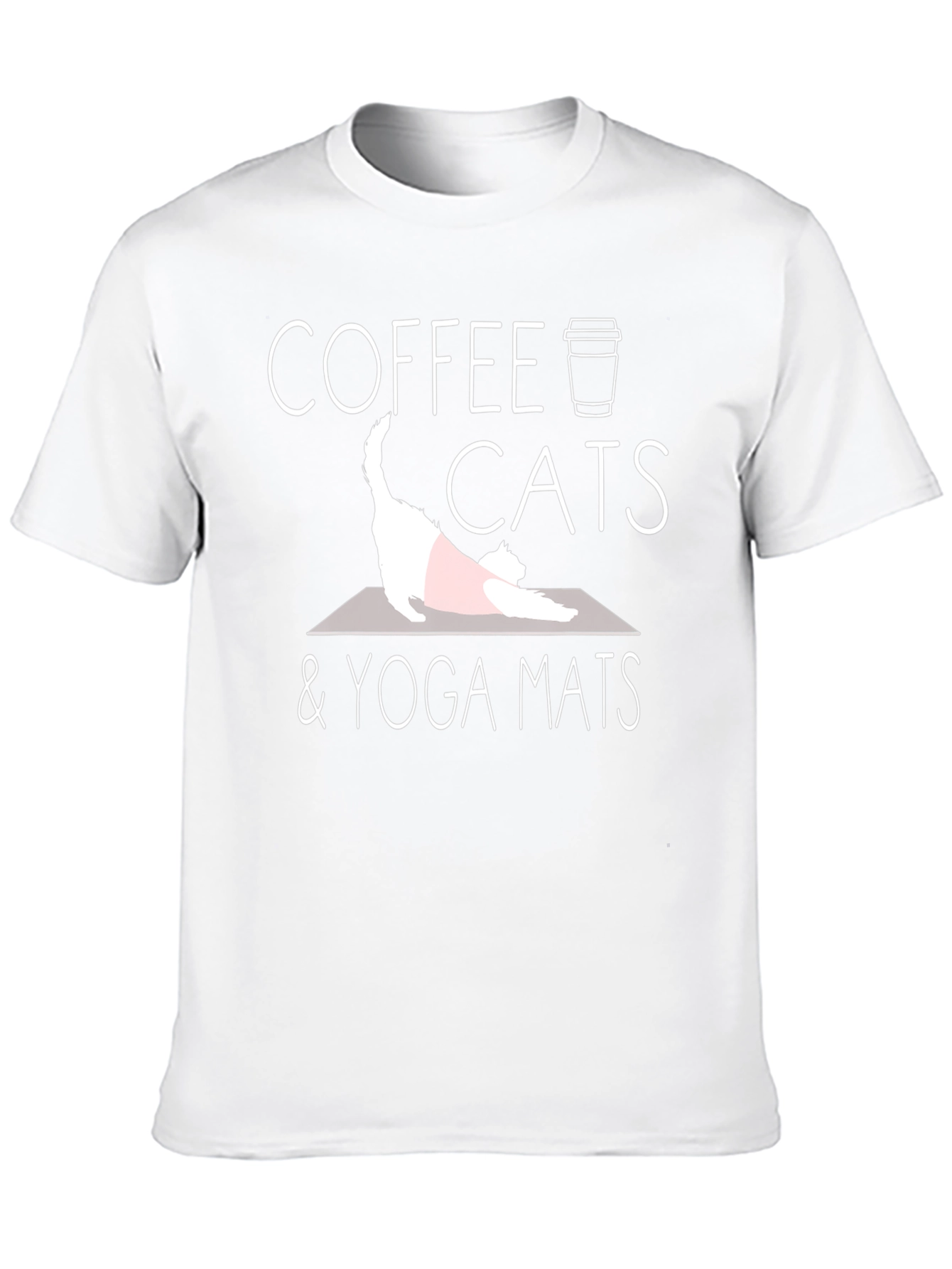Coffee Cats & Yoga Mats Black Graphic Tee