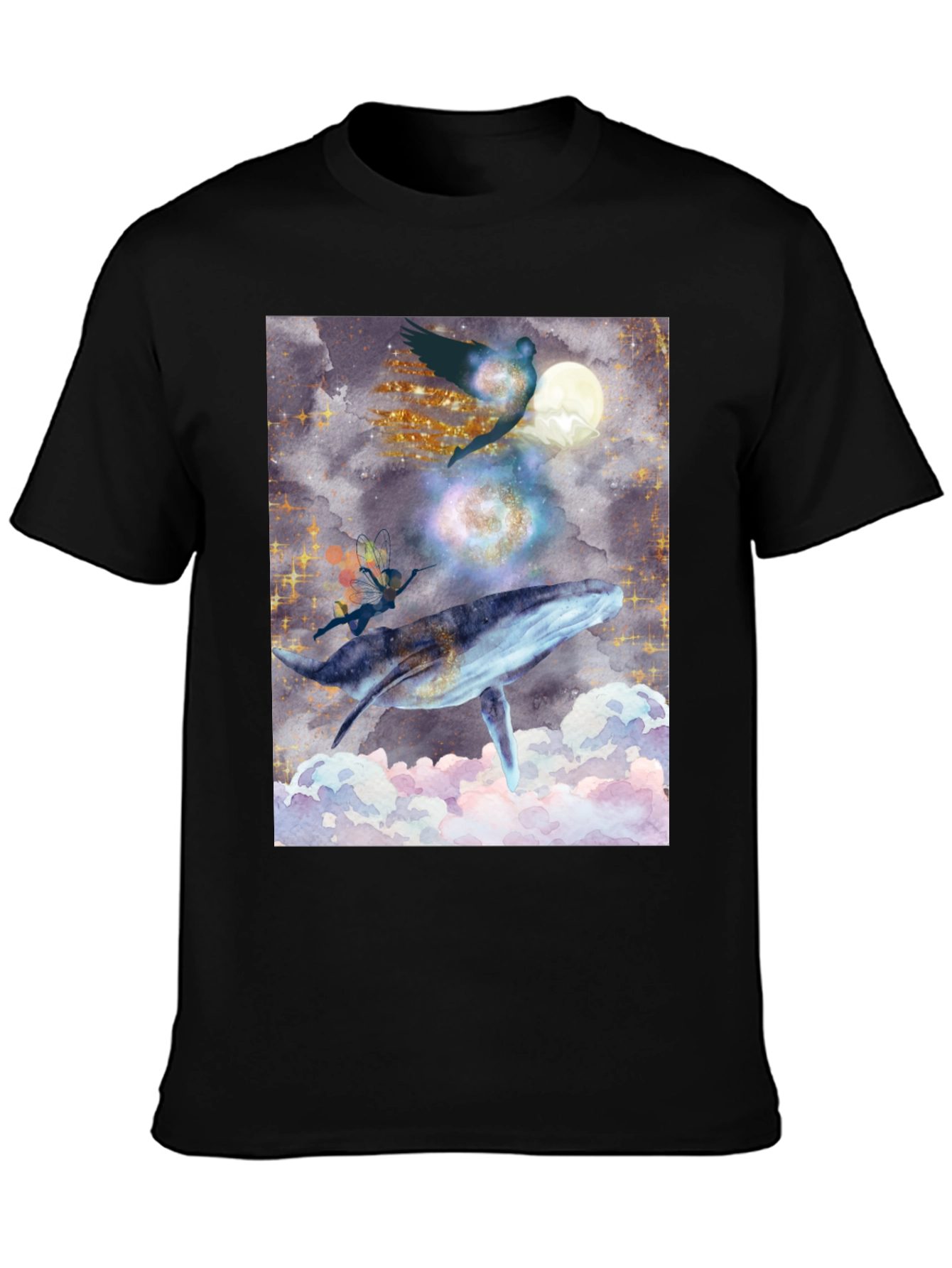 Whimsical Whale Ride Graphic T-Shirt