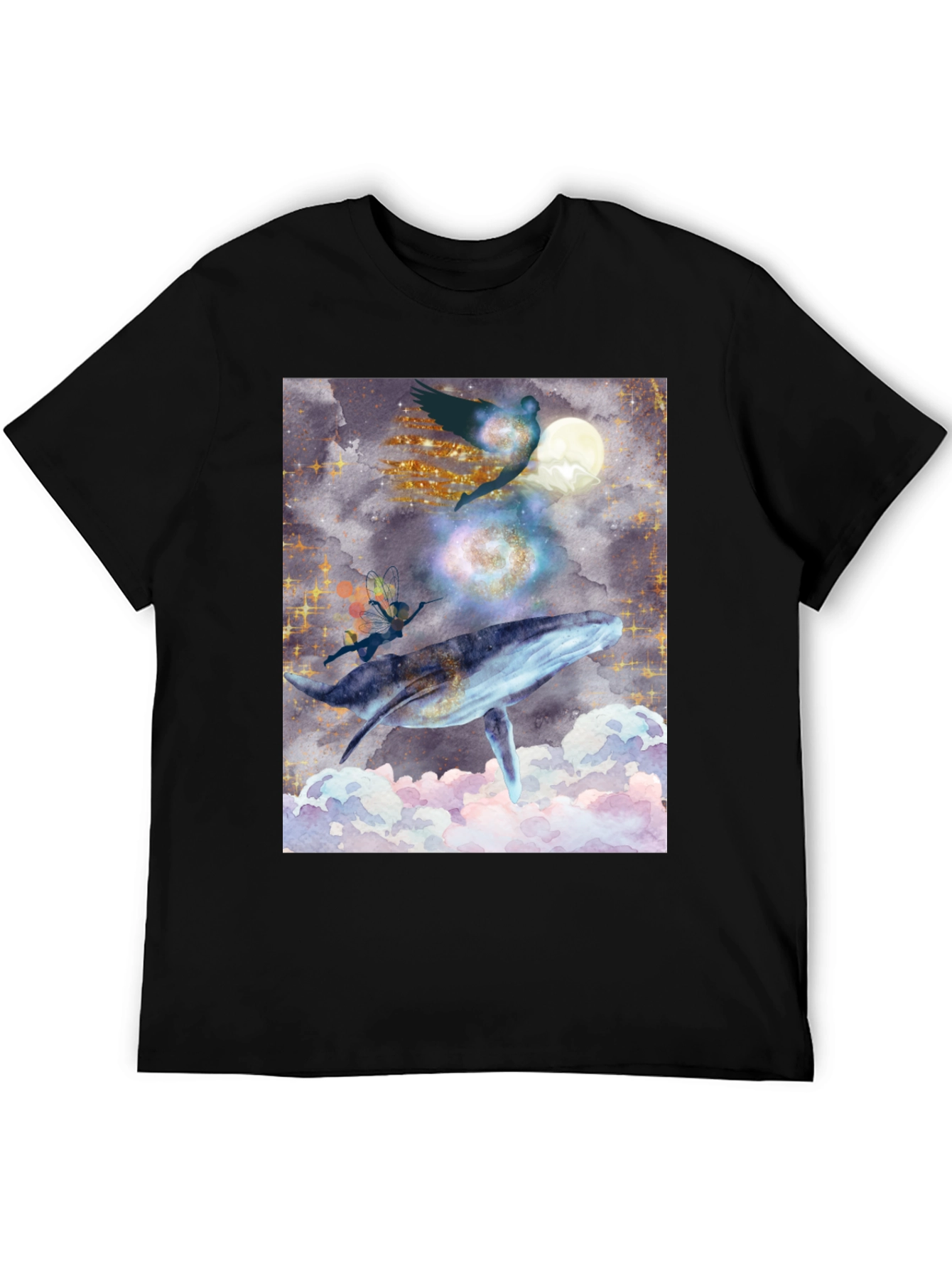 Whimsical Whale Ride Graphic T-Shirt