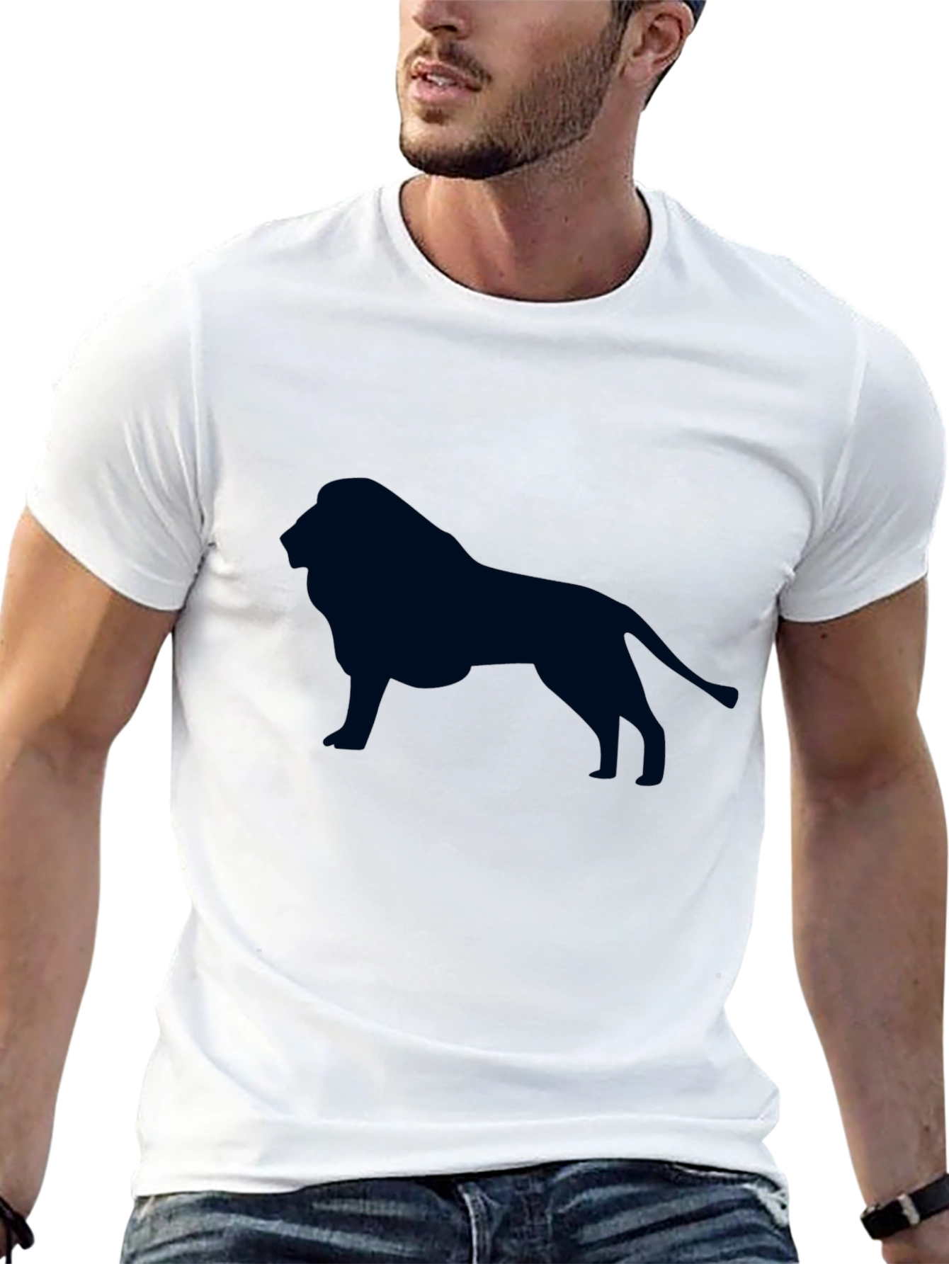 Lion Graphic Tee - Black Cotton