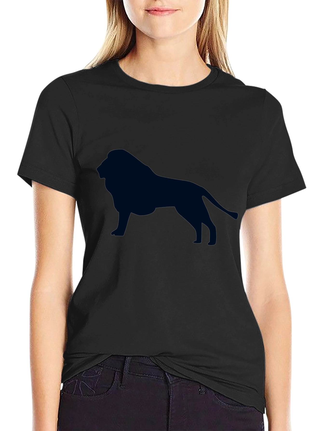 Lion Graphic Tee - Black Cotton