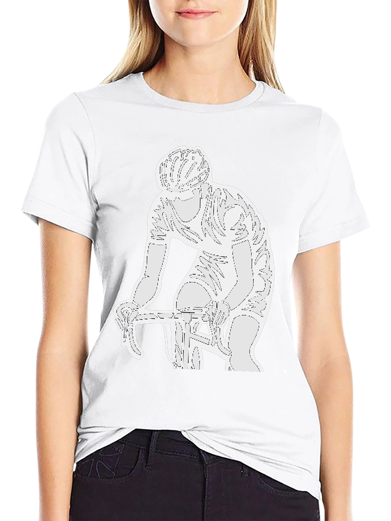 Cyclist Graphic Tee - Black Cotton Blend