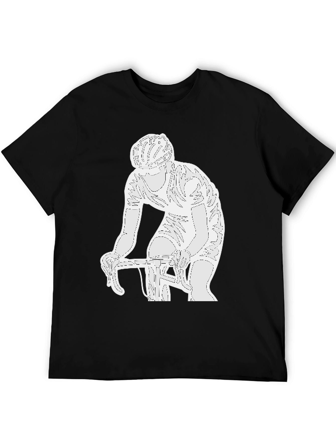 Cyclist Graphic Tee - Black Cotton Blend