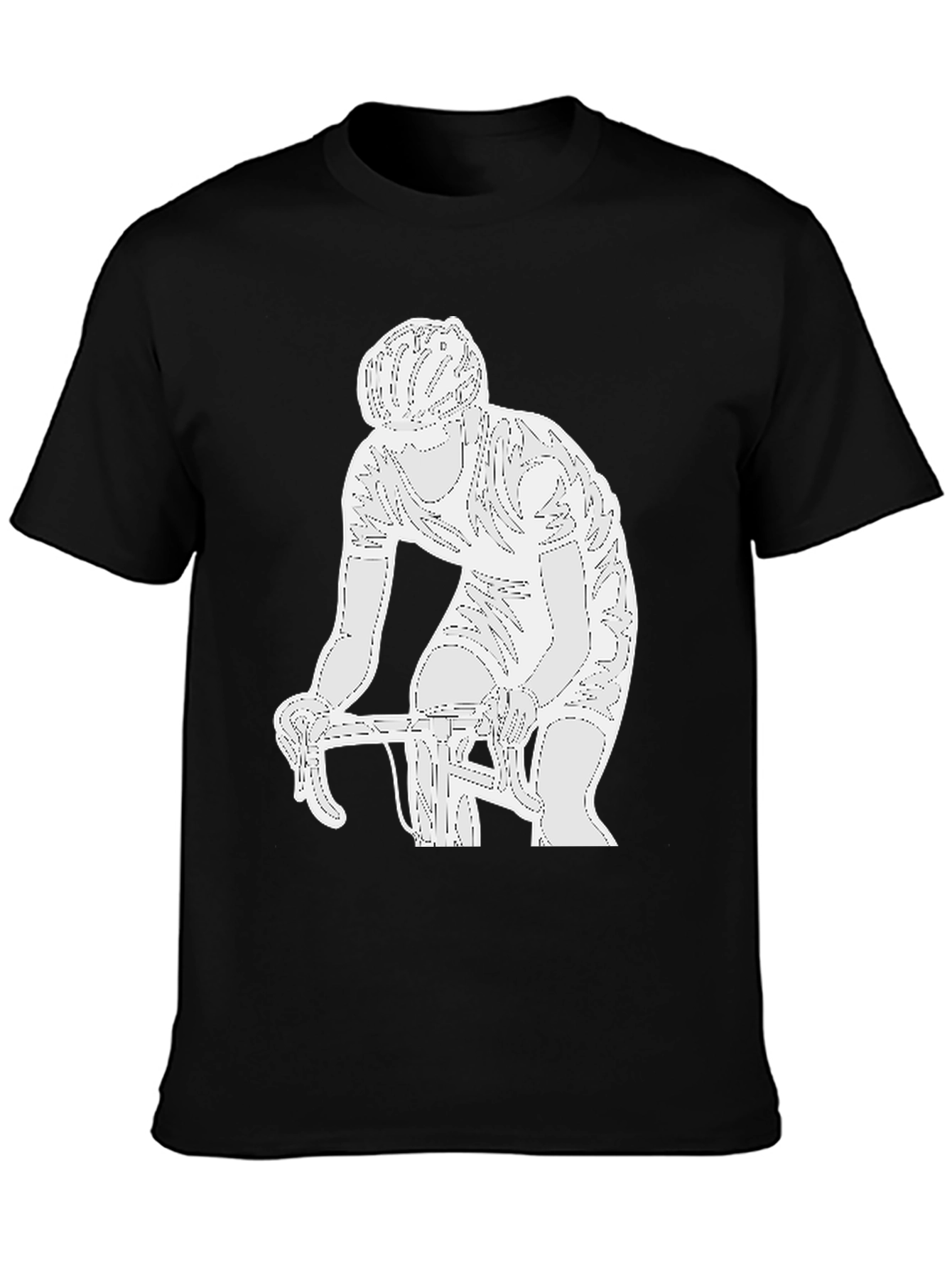 Cyclist Graphic Tee - Black Cotton Blend