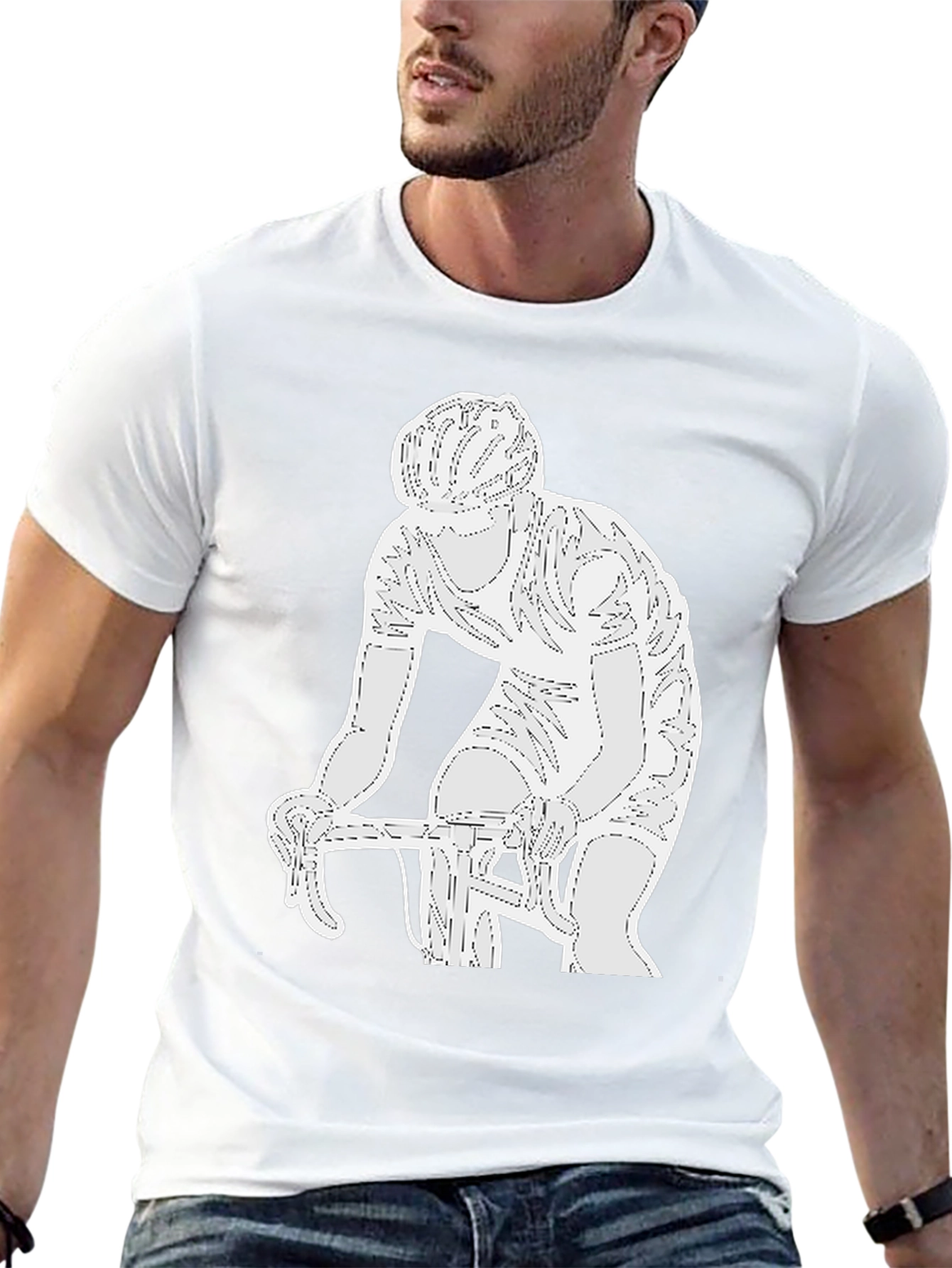 Cyclist Graphic Tee - Black Cotton Blend