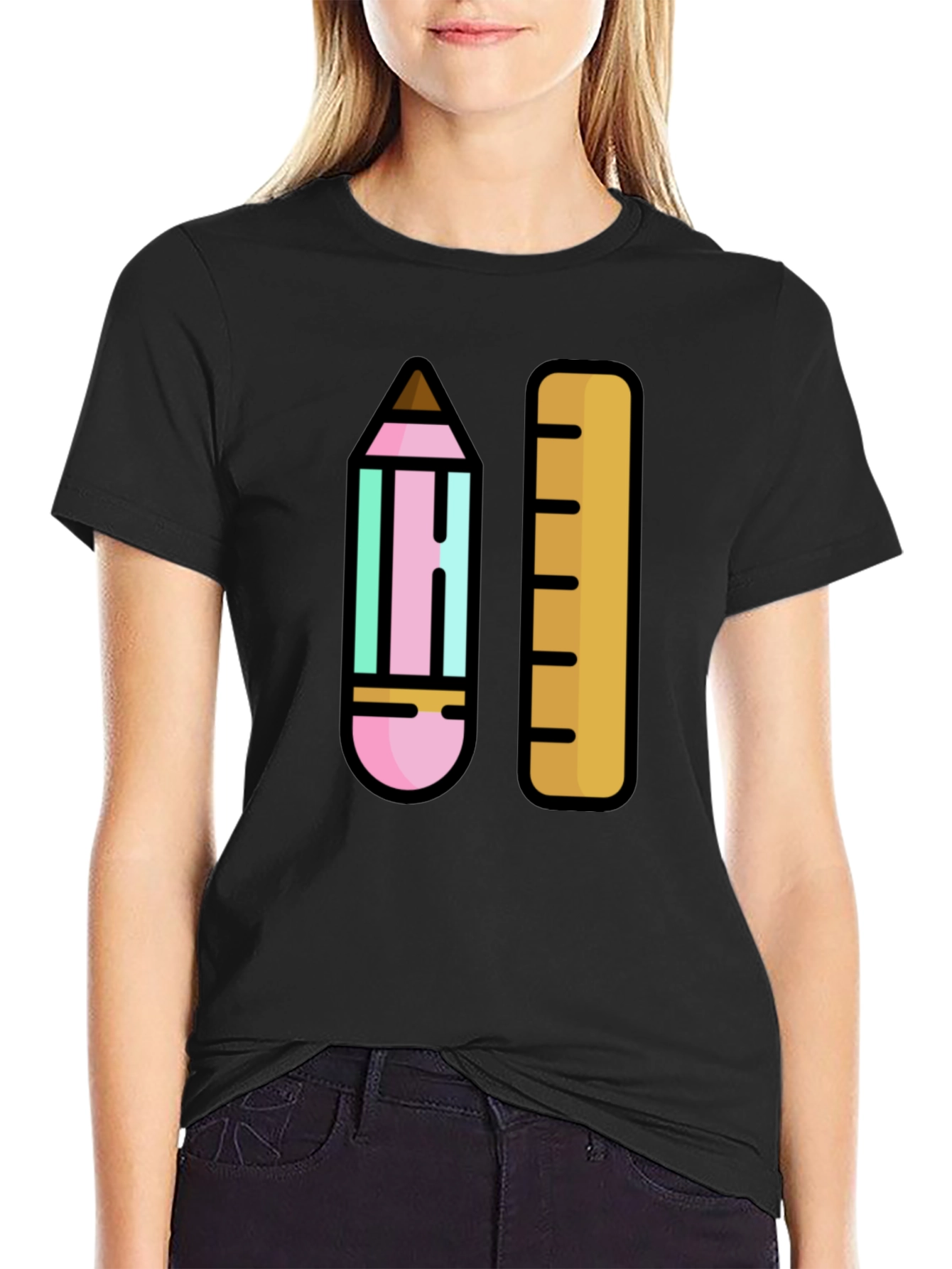 Pencil and Ruler Graphic Tee - Architect Designer T-Shirt