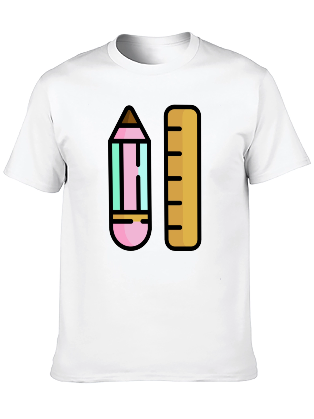 Pencil and Ruler Graphic Tee - Architect Designer T-Shirt