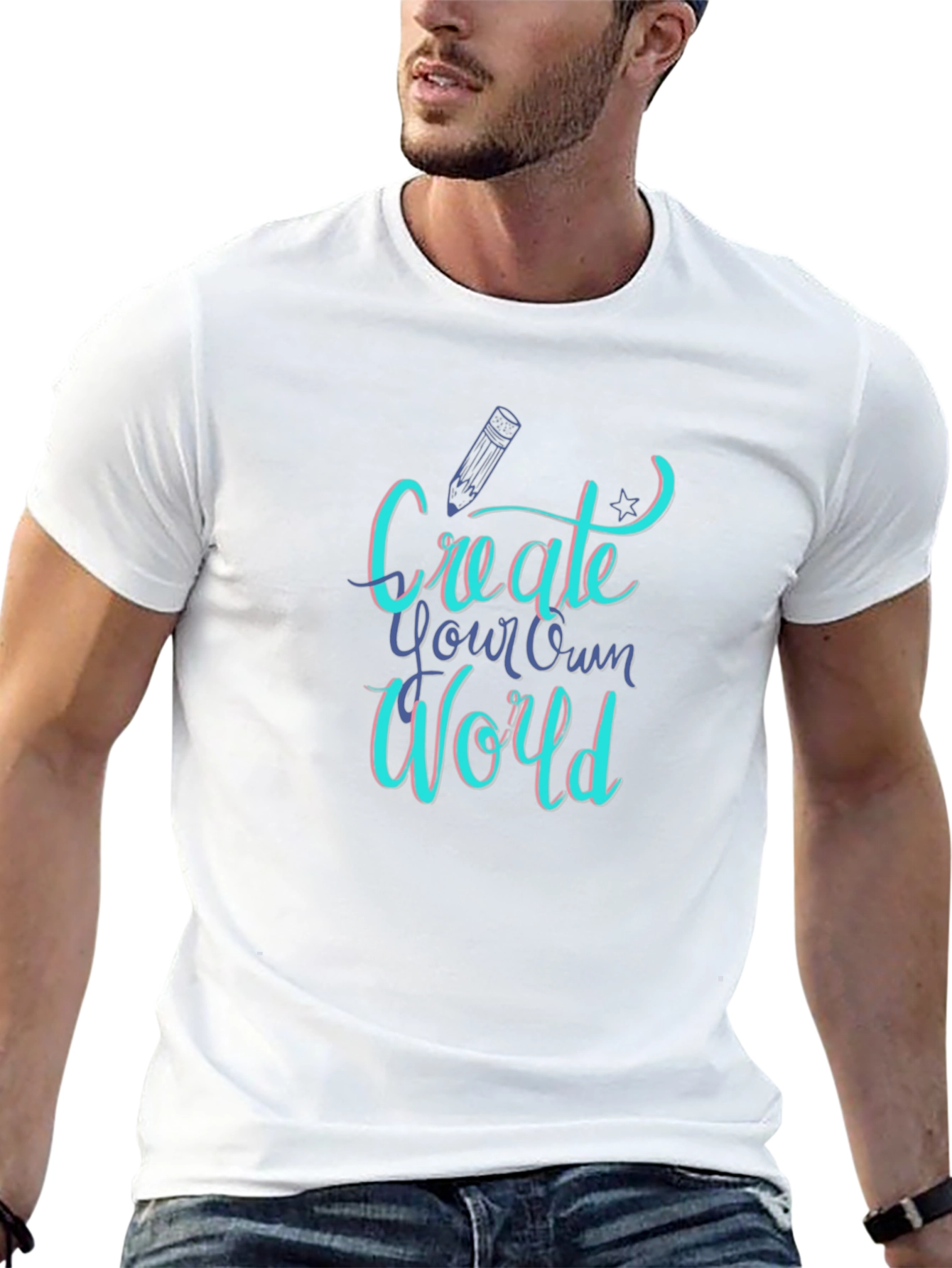 Create Your Own World Graphic Tee - Black