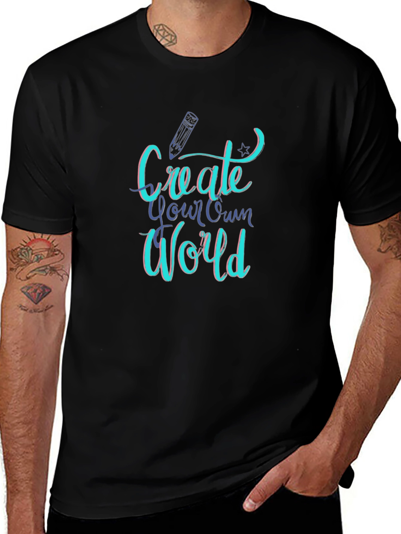 Create Your Own World Graphic Tee - Black