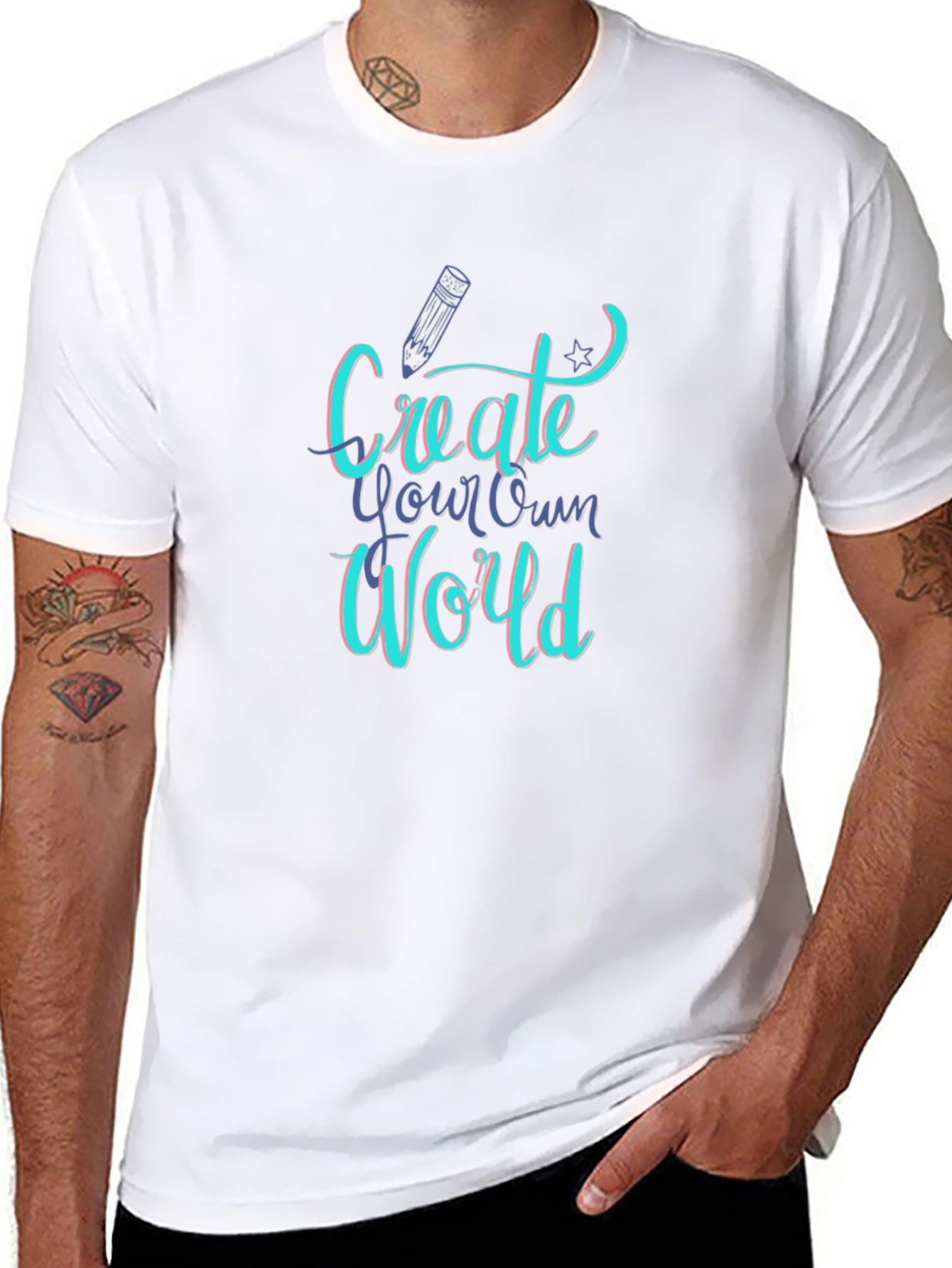 Create Your Own World Graphic Tee - Black