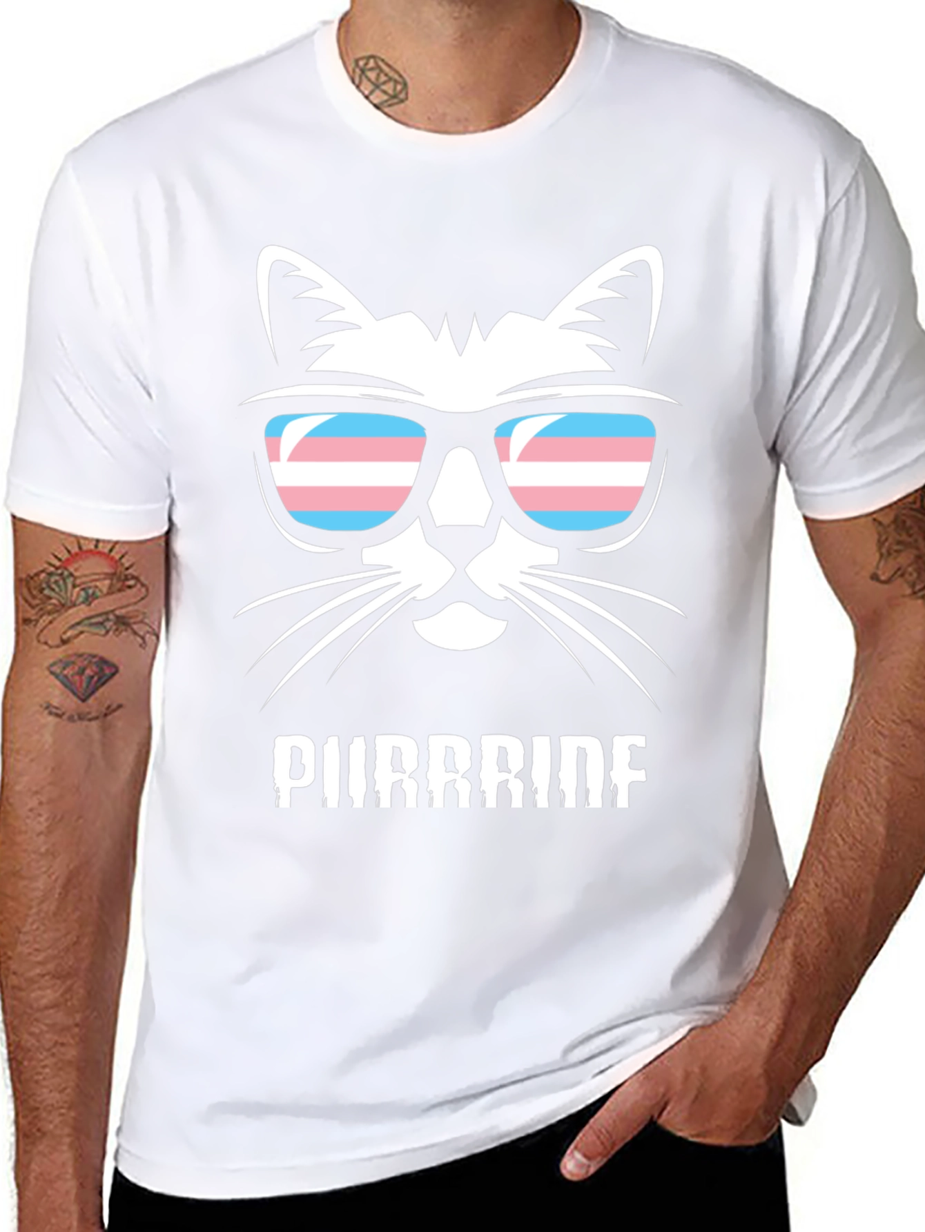 Purrrride Transgender Cat T-Shirt
