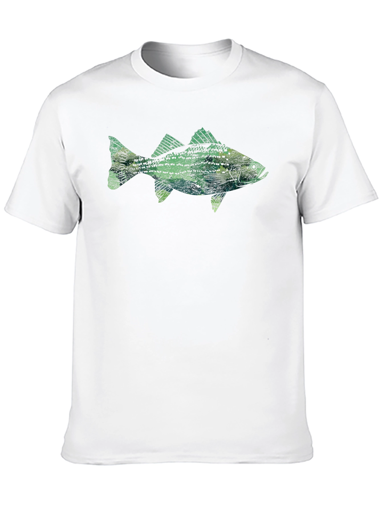 Mens Black T-Shirt with Fish Graphic