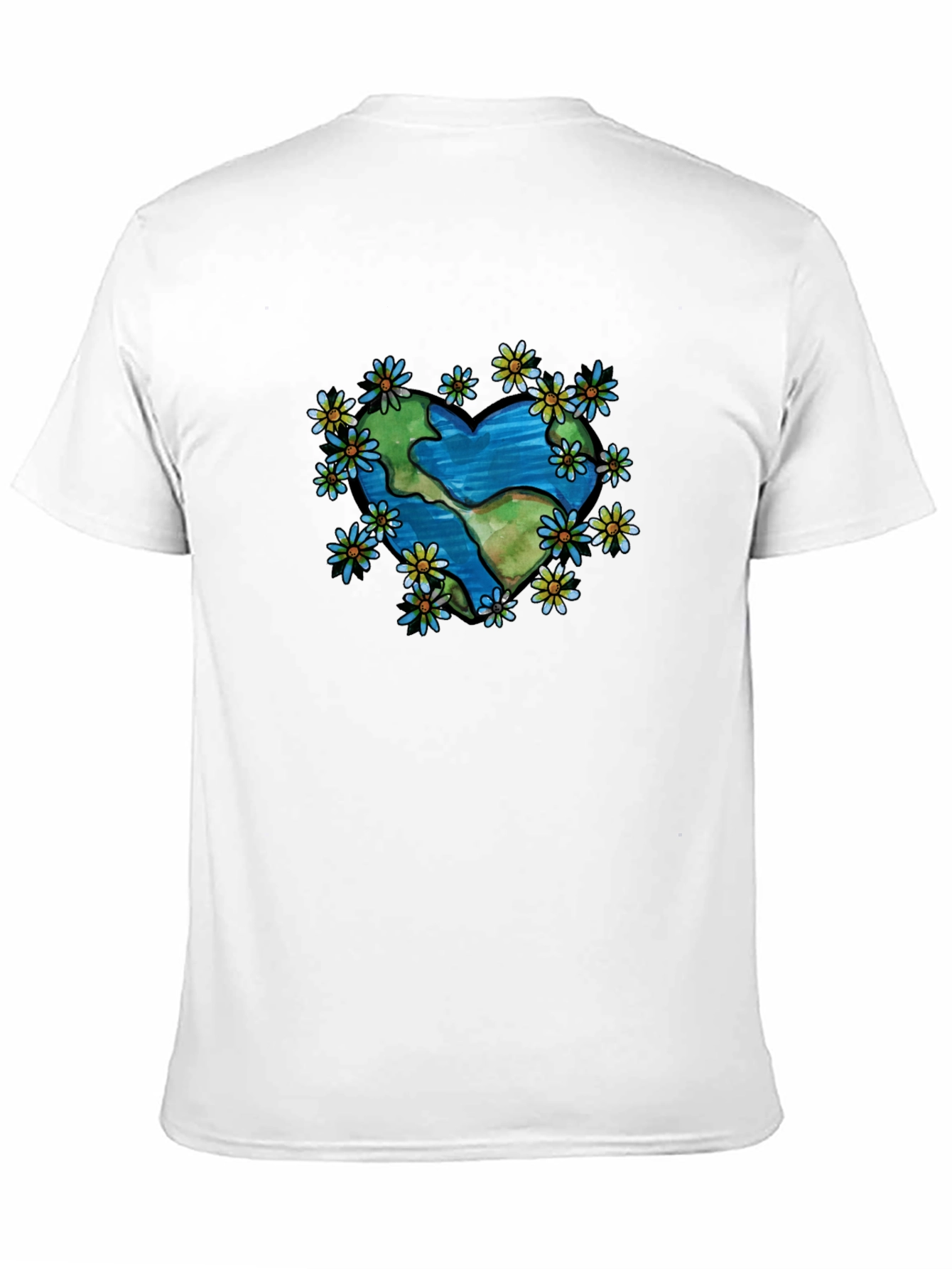 Earth Heart Flower T-Shirt - Black