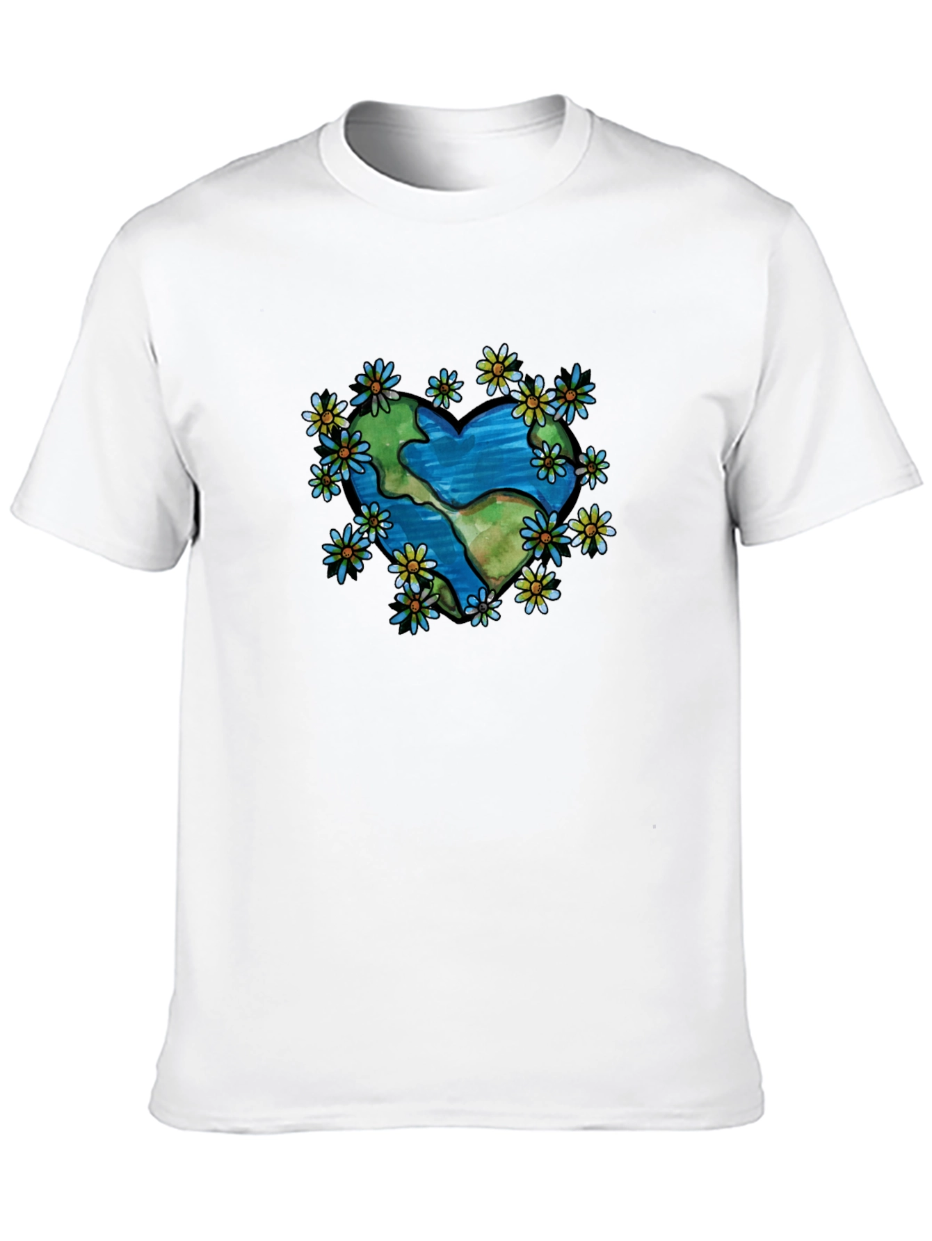 Earth Heart Flower T-Shirt - Black
