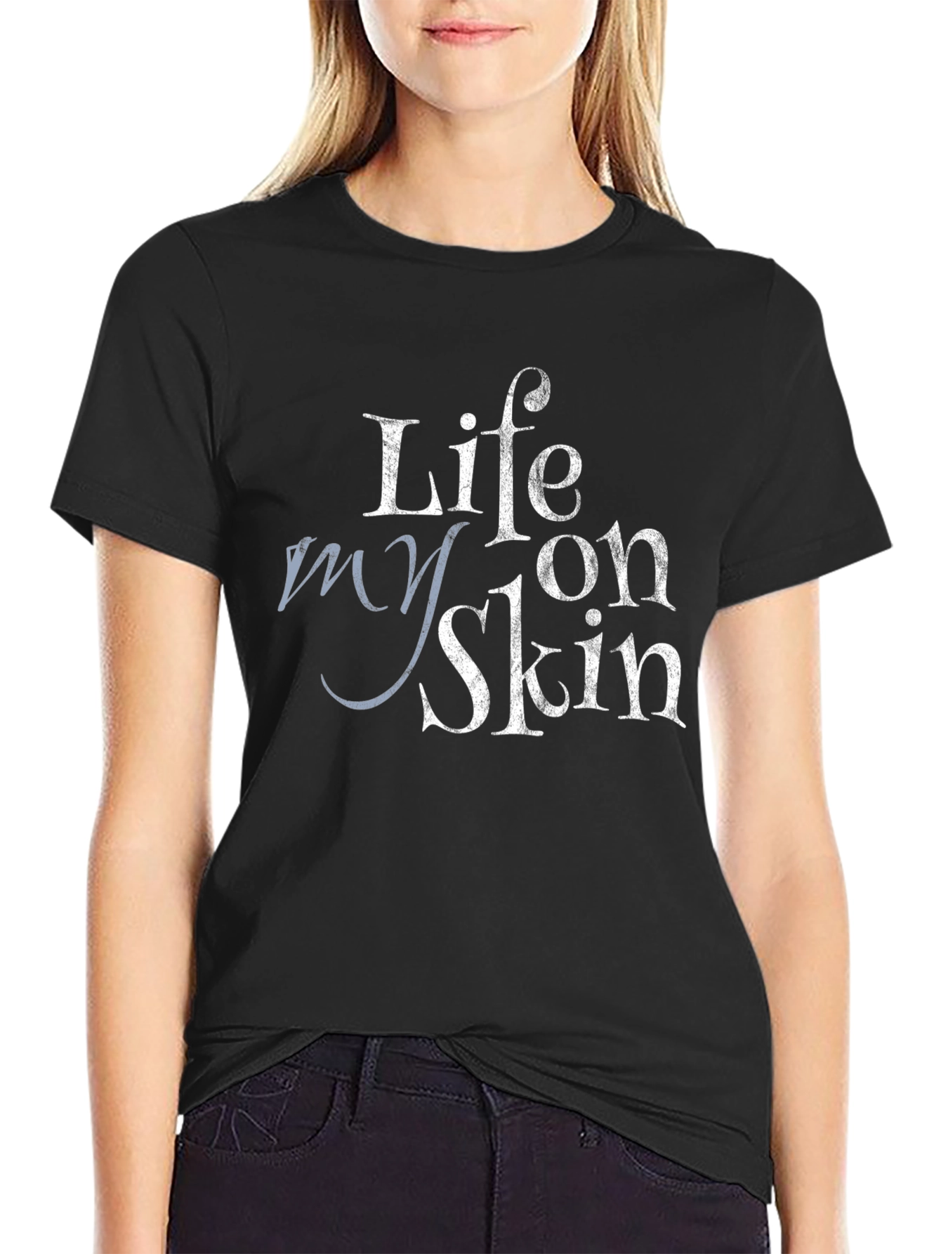 Life On My Skin Black Graphic Tee