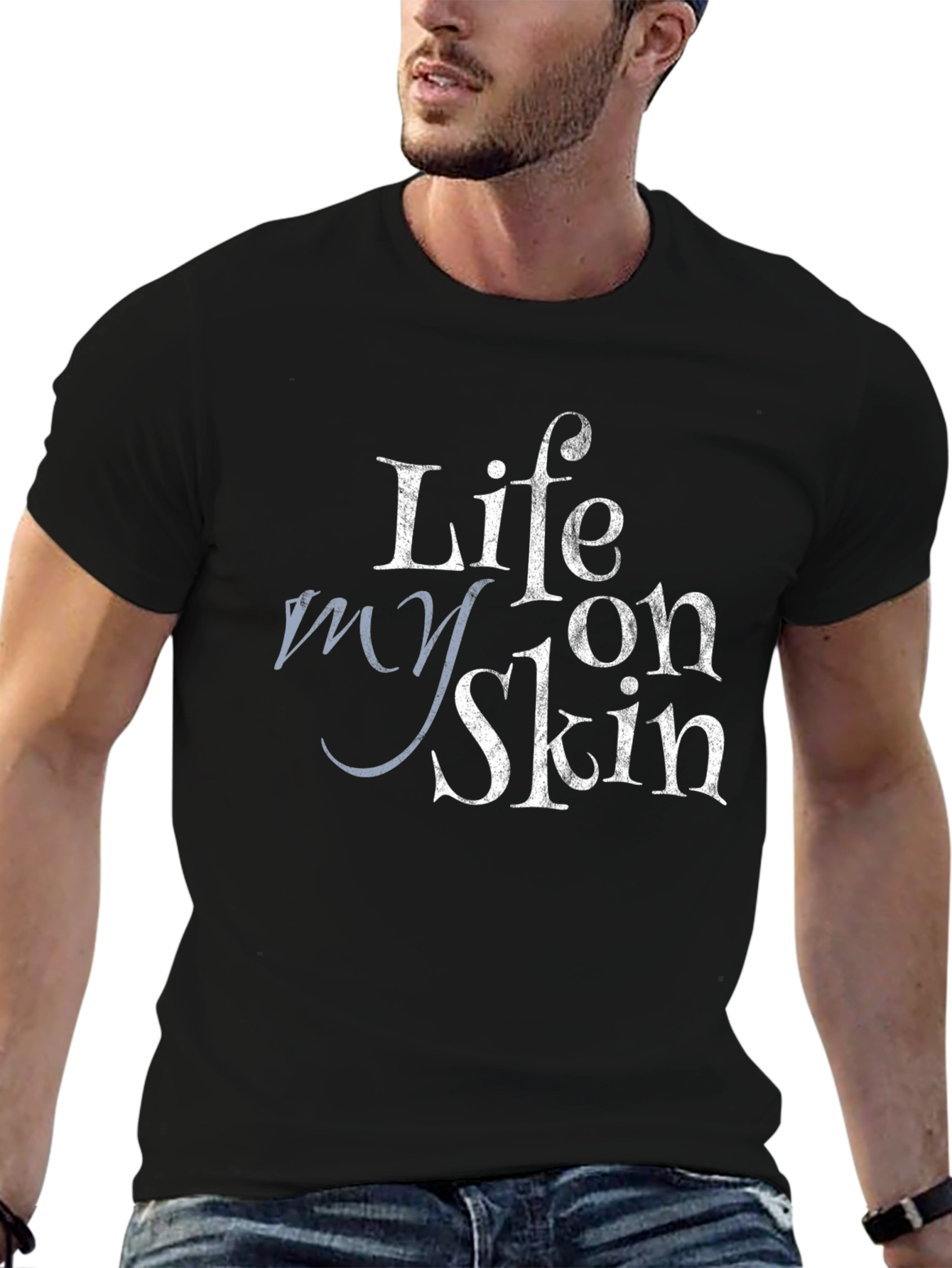 Life On My Skin Black Graphic Tee