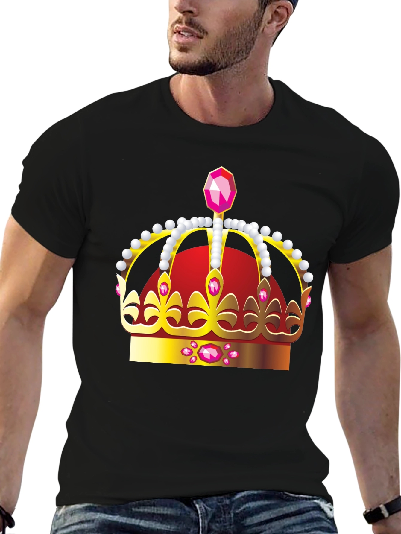 Regal Crown Graphic Tee - Black