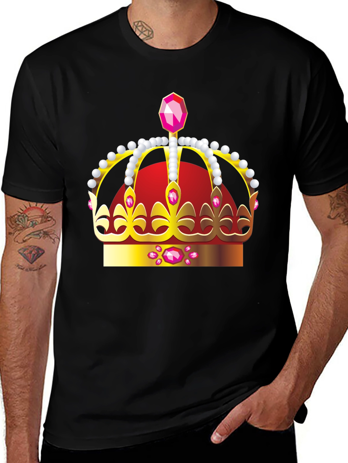 Regal Crown Graphic Tee - Black