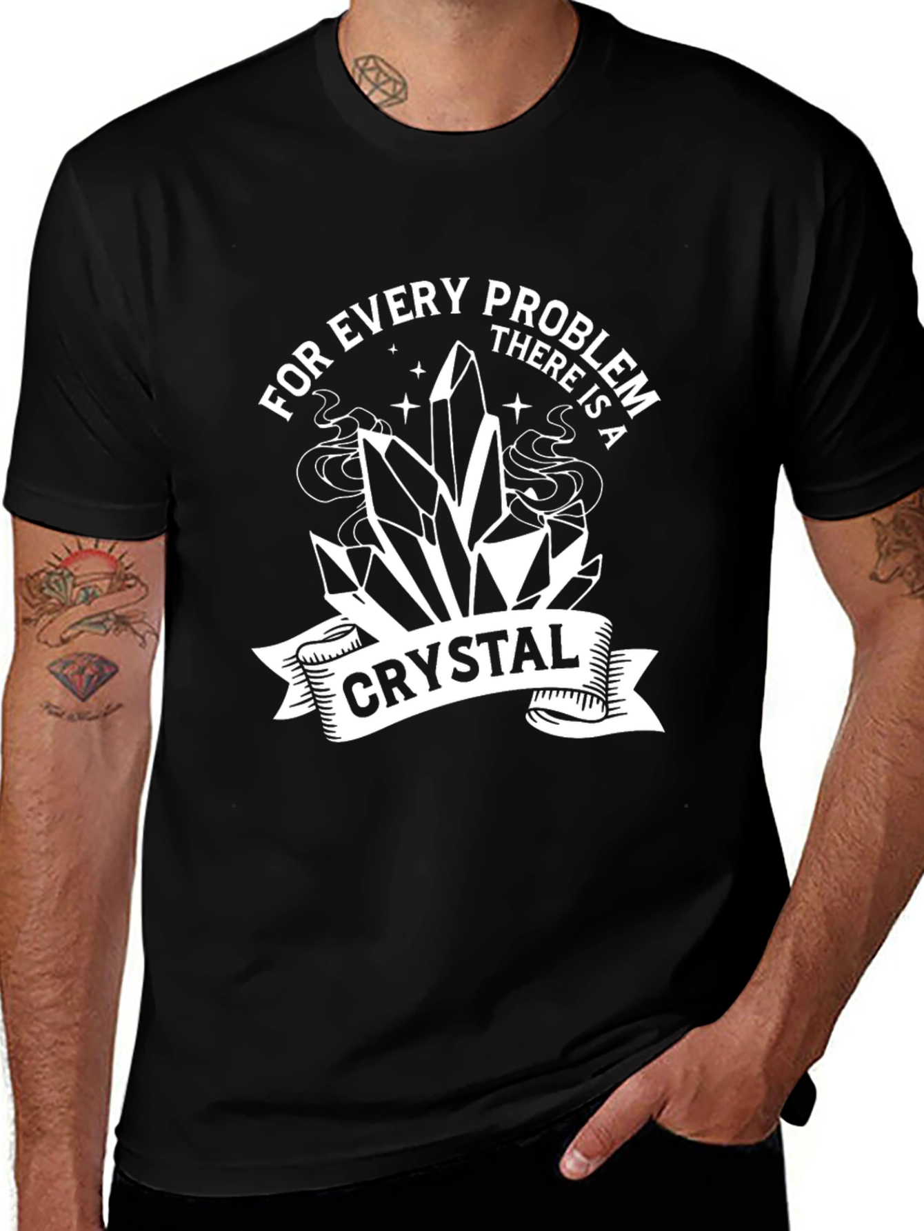 Every Problem Crystal T-Shirt - Black Graphic Tee